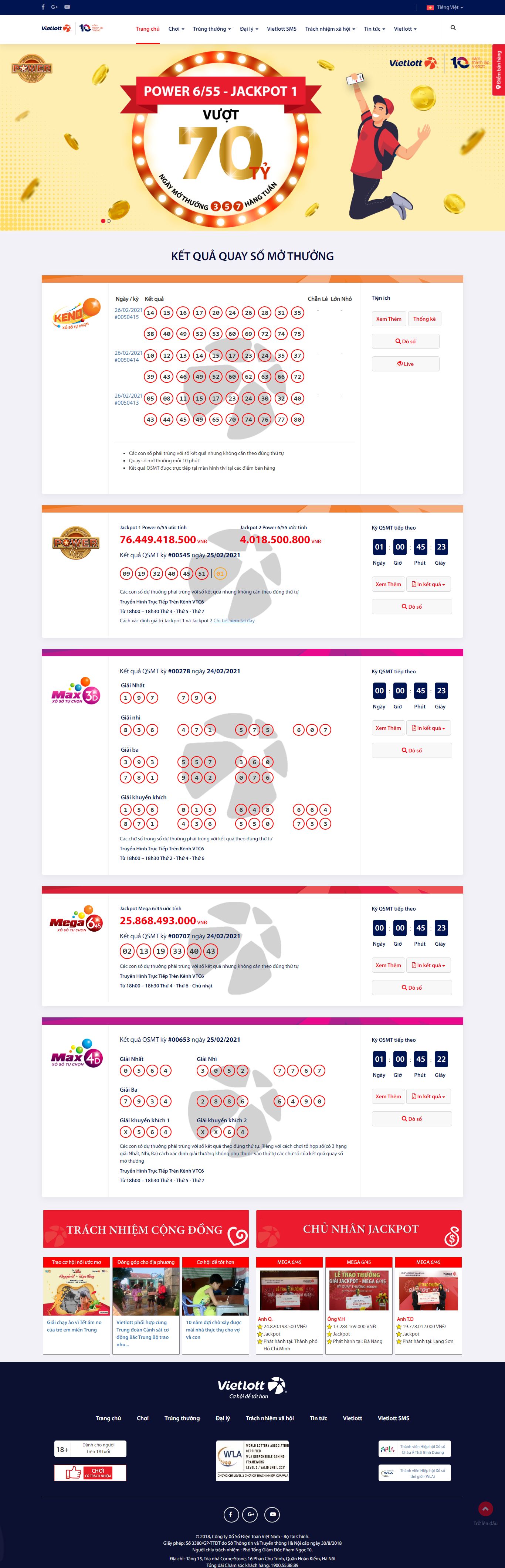 Thiết kế Web mega vietlott.vn