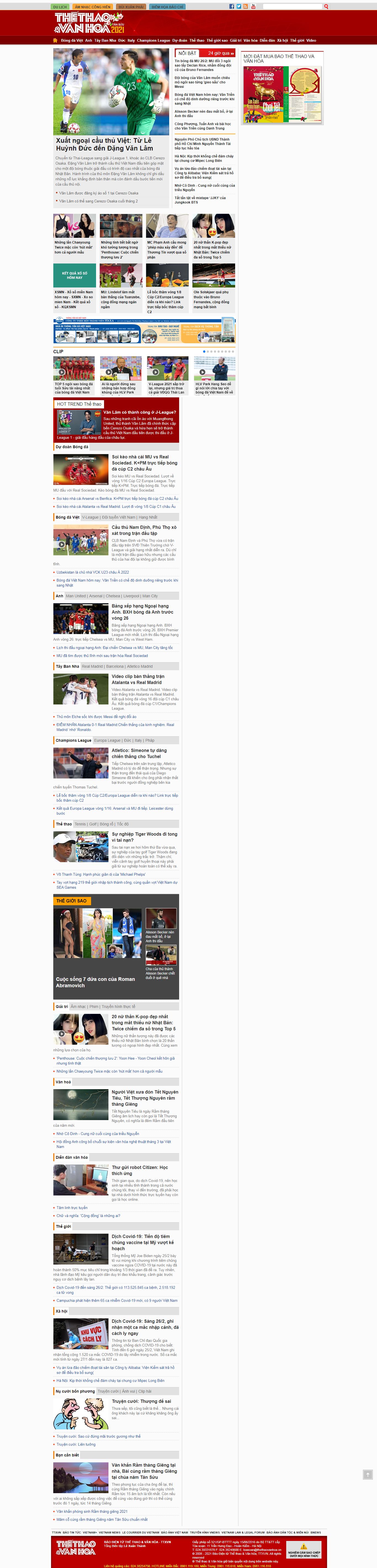 Thiết kế Web mega thethaovanhoa.vn