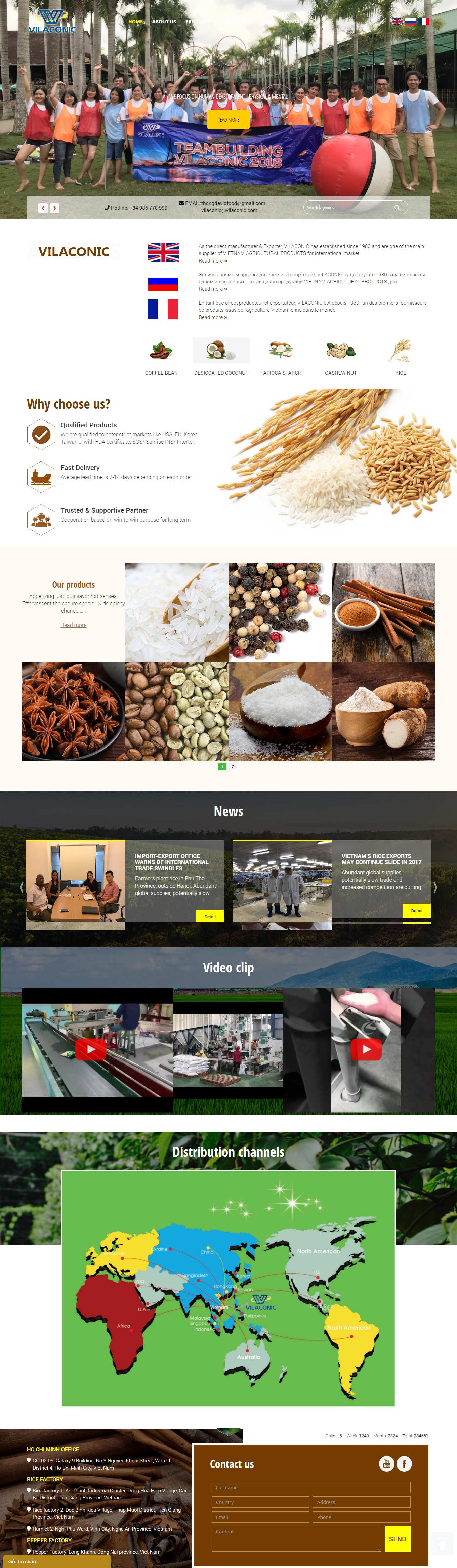 Thiết kế Web nông sản rice-spices.com