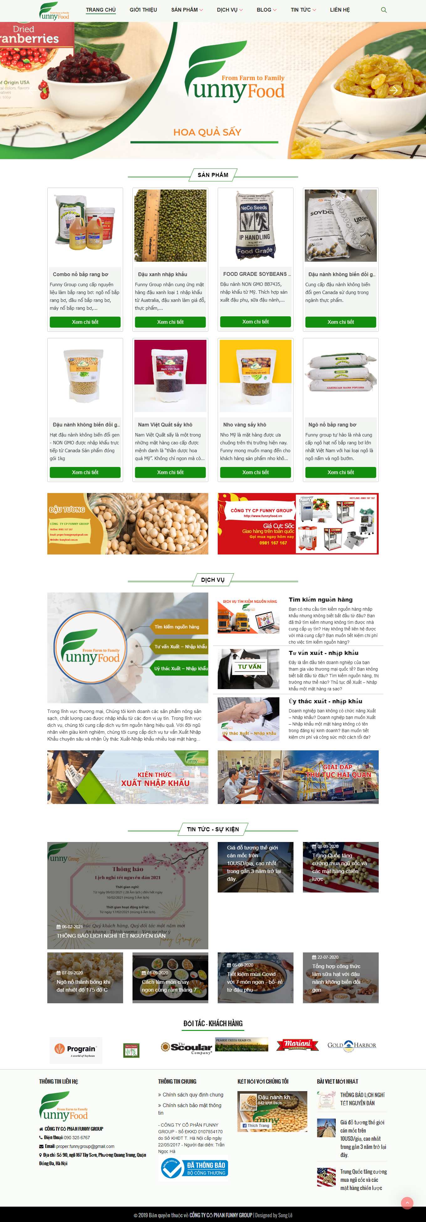 Thiết kế Web nông sản funnyfood.vn