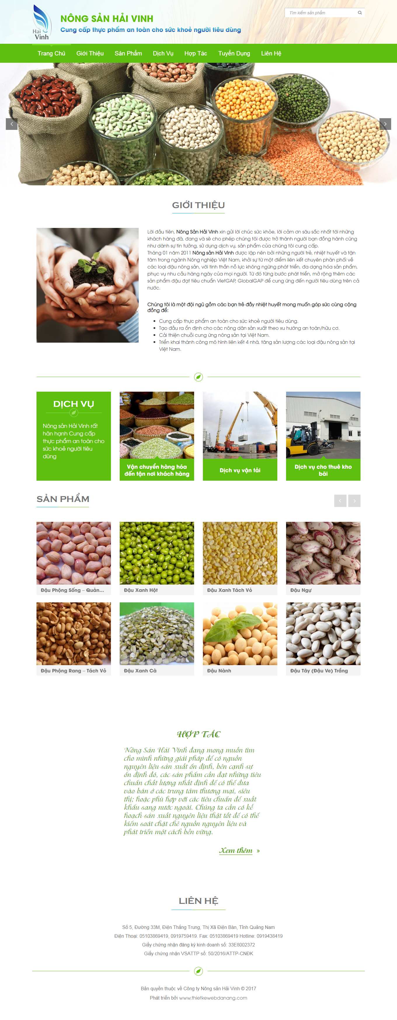 Thiết kế Web nông sản haivinh.vn