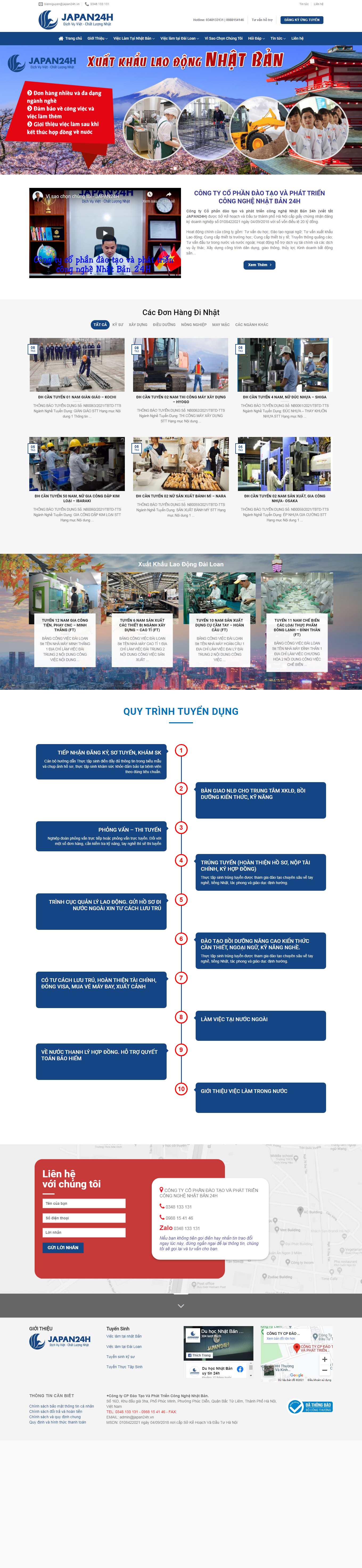 Thiết kế Web xuất khẩu lao động laodongnhatbannv.com