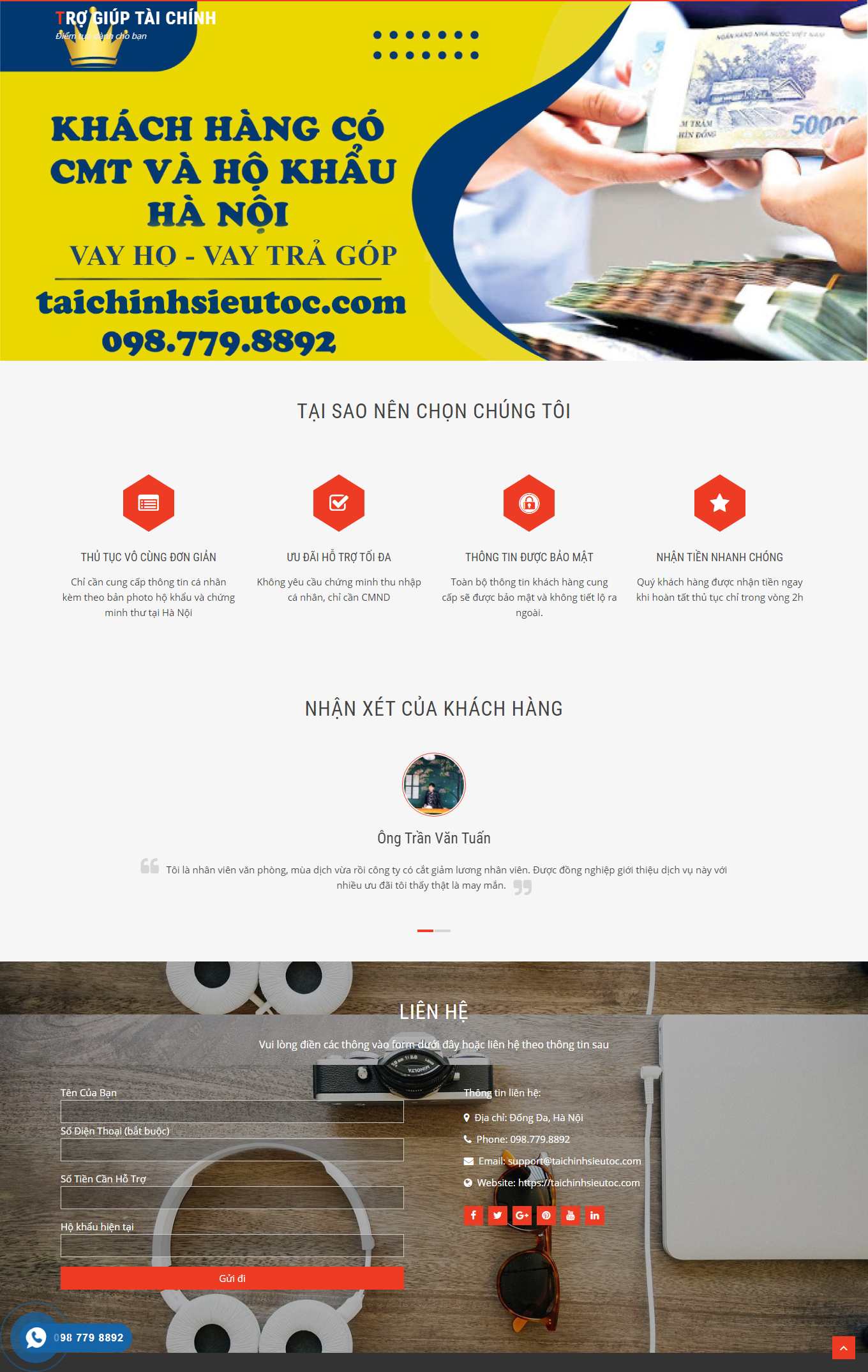 Thiết kế Web vay tín dụng taichinhsieutoc.com