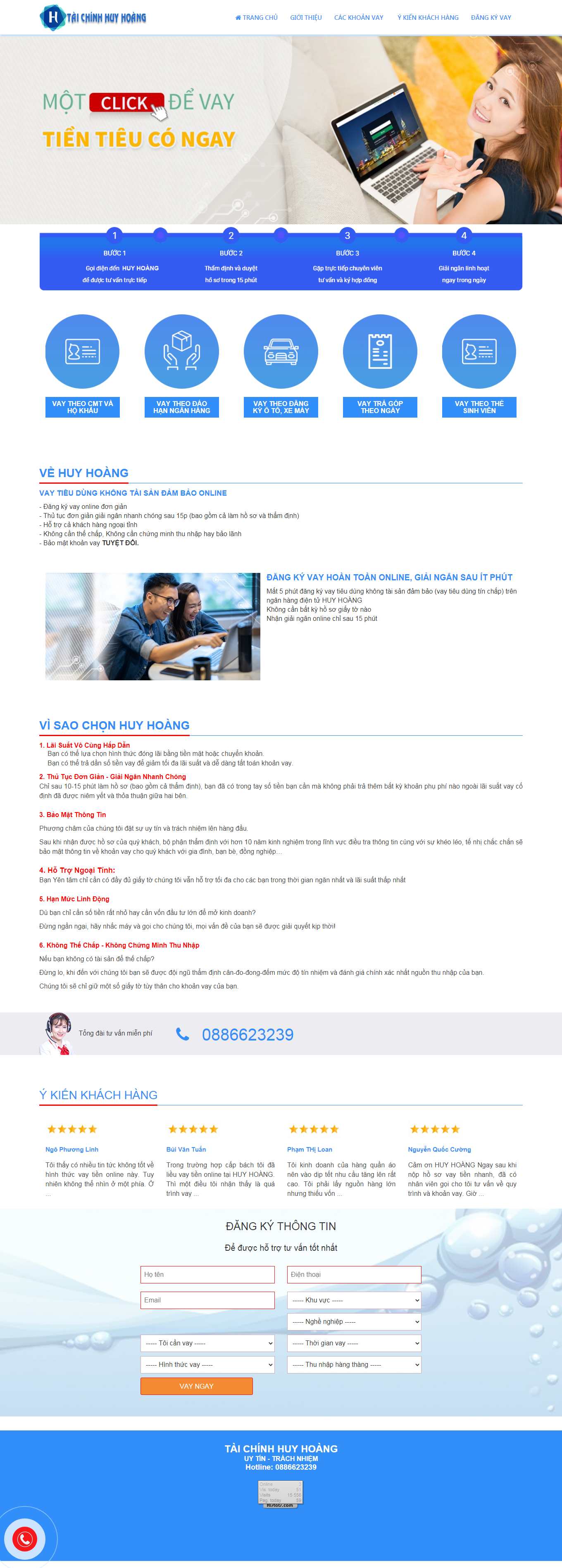 Thiết kế Web vay tín dụng taichinhhuyhoang.com.vn