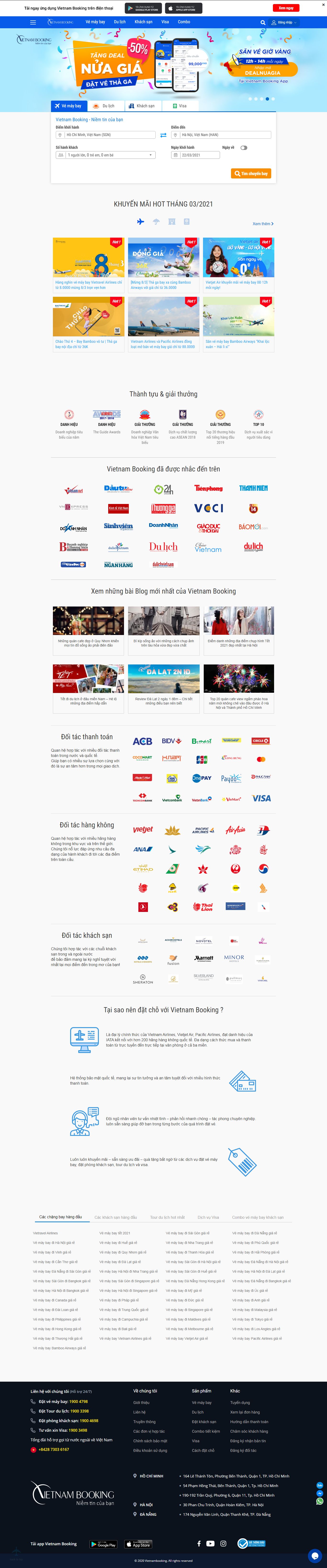 Thiết kế Web công ty vietnambooking.com