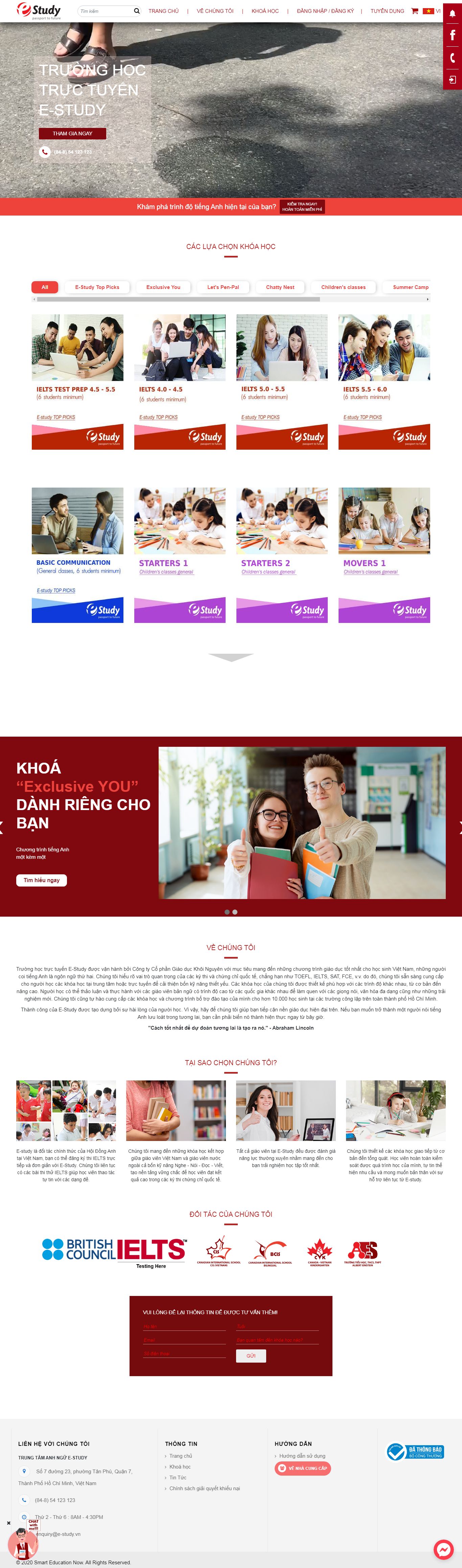 Thiết kế Web học trực tuyến e-study.vn