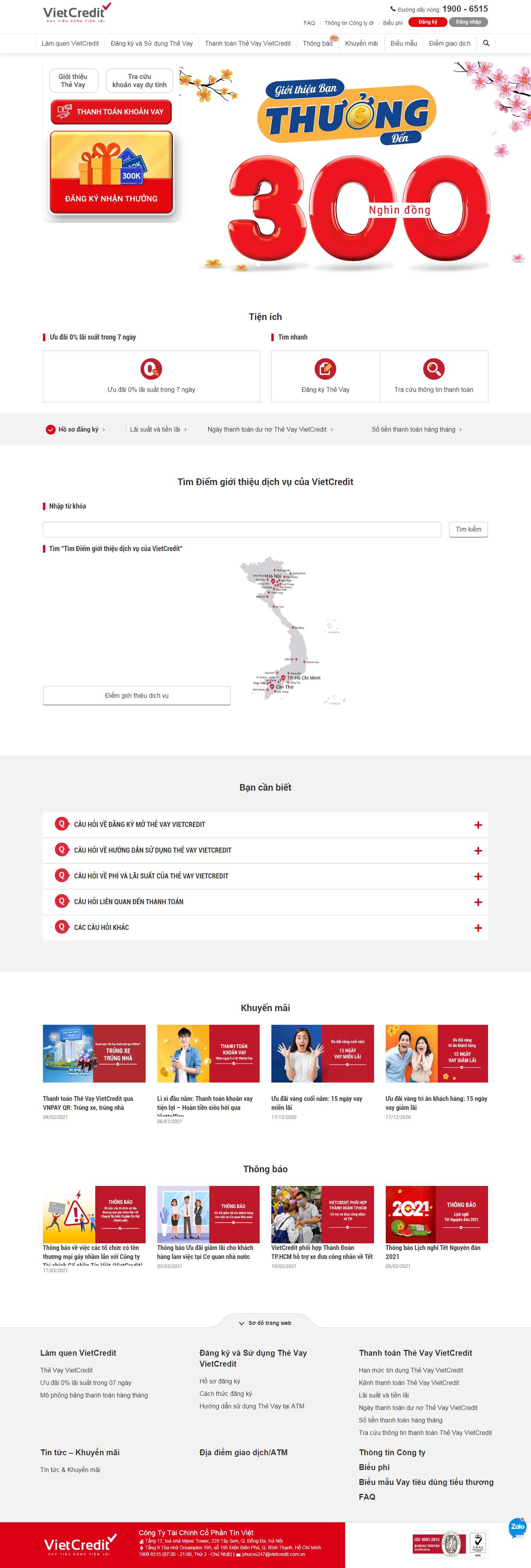Thiết kế Web vay tín dụng vietcredit.vn