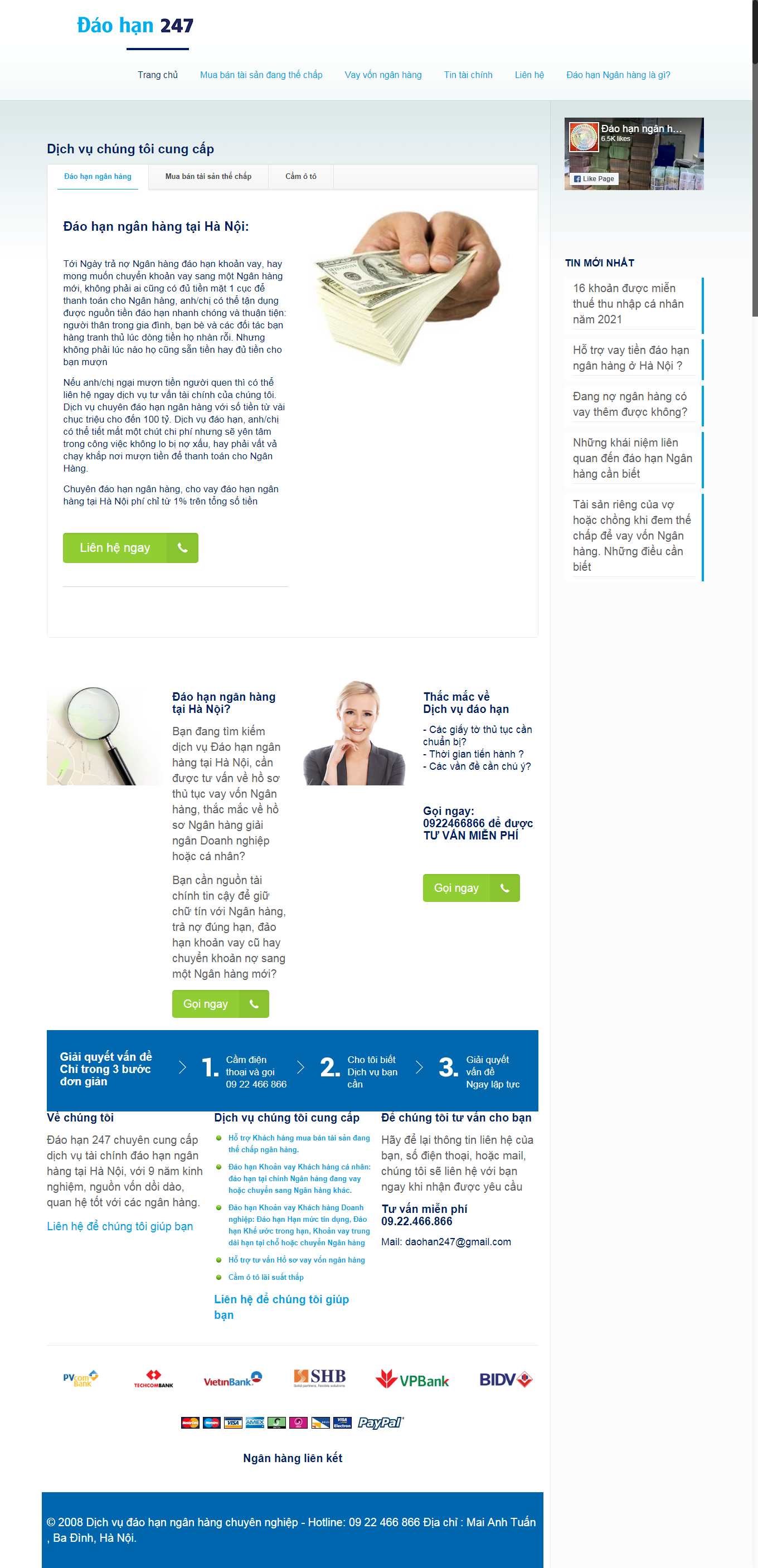 Thiết kế Web vay tín dụng daohan247.com