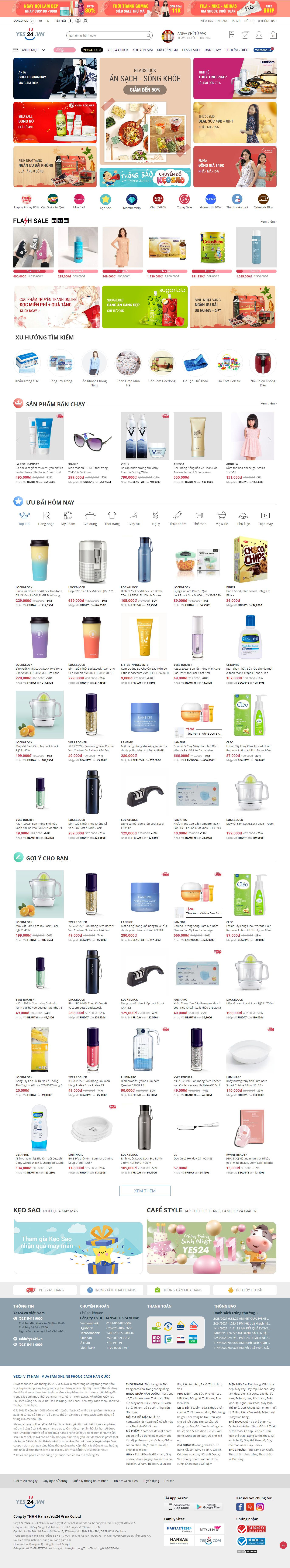 Thiết kế Web thương mại điện tử yes24.vn