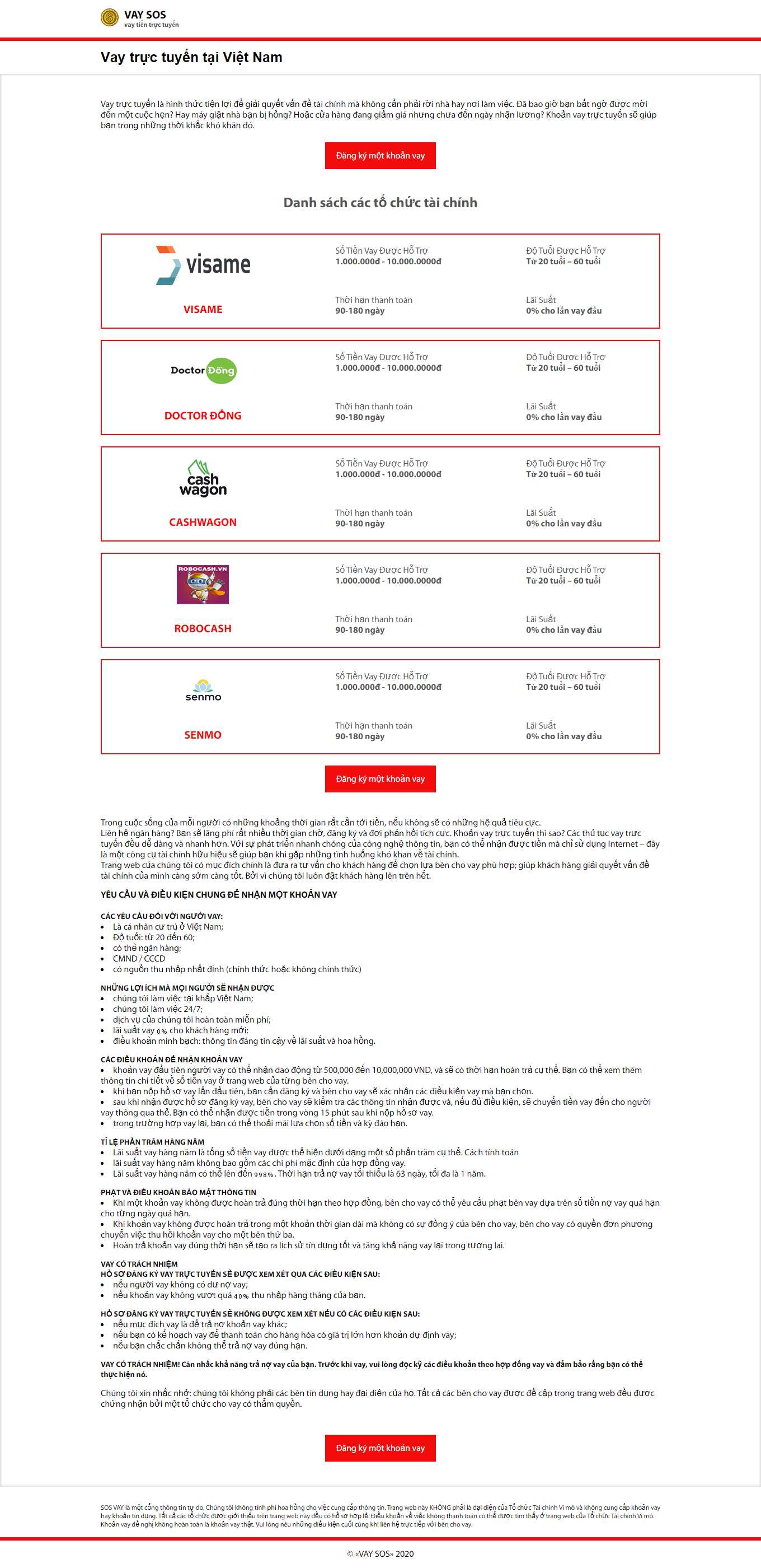 Thiết kế Web vay tín dụng vay-sos.vn