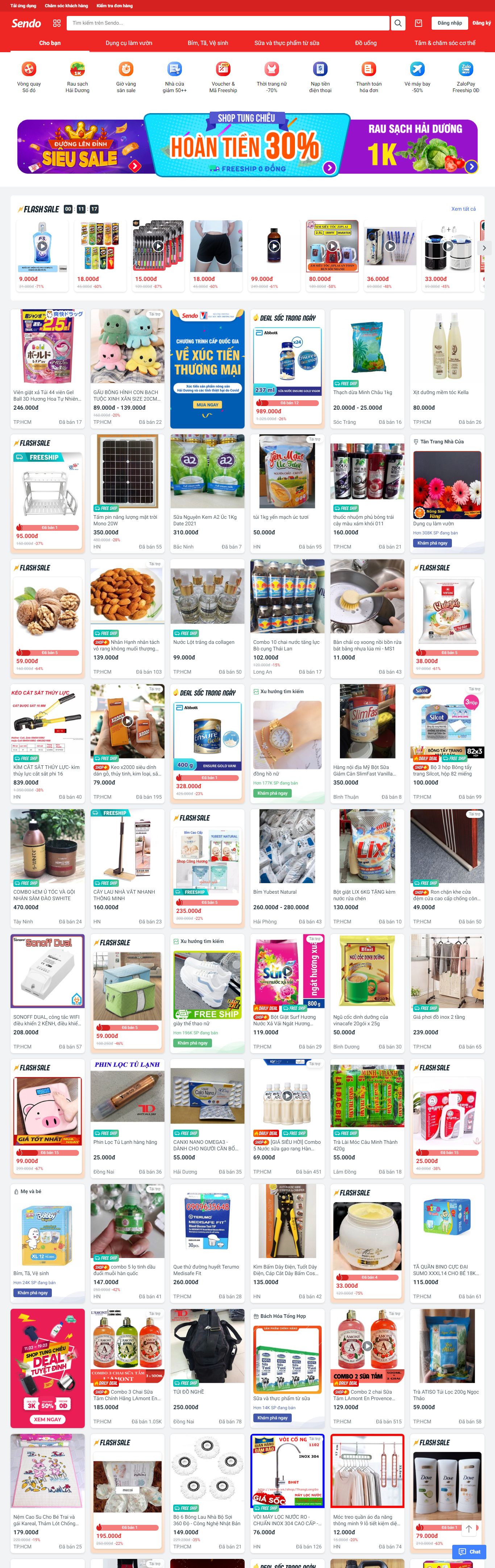 Thiết kế Web thương mại điện tử sendo.vn