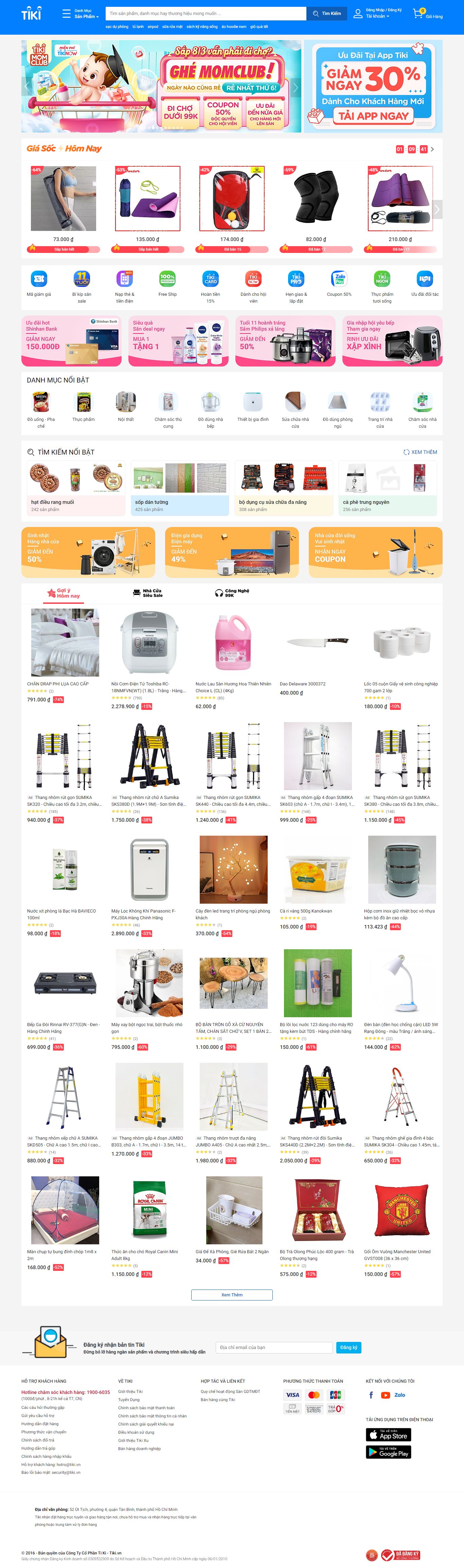 Thiết kế Web thương mại điện tử tiki.vn