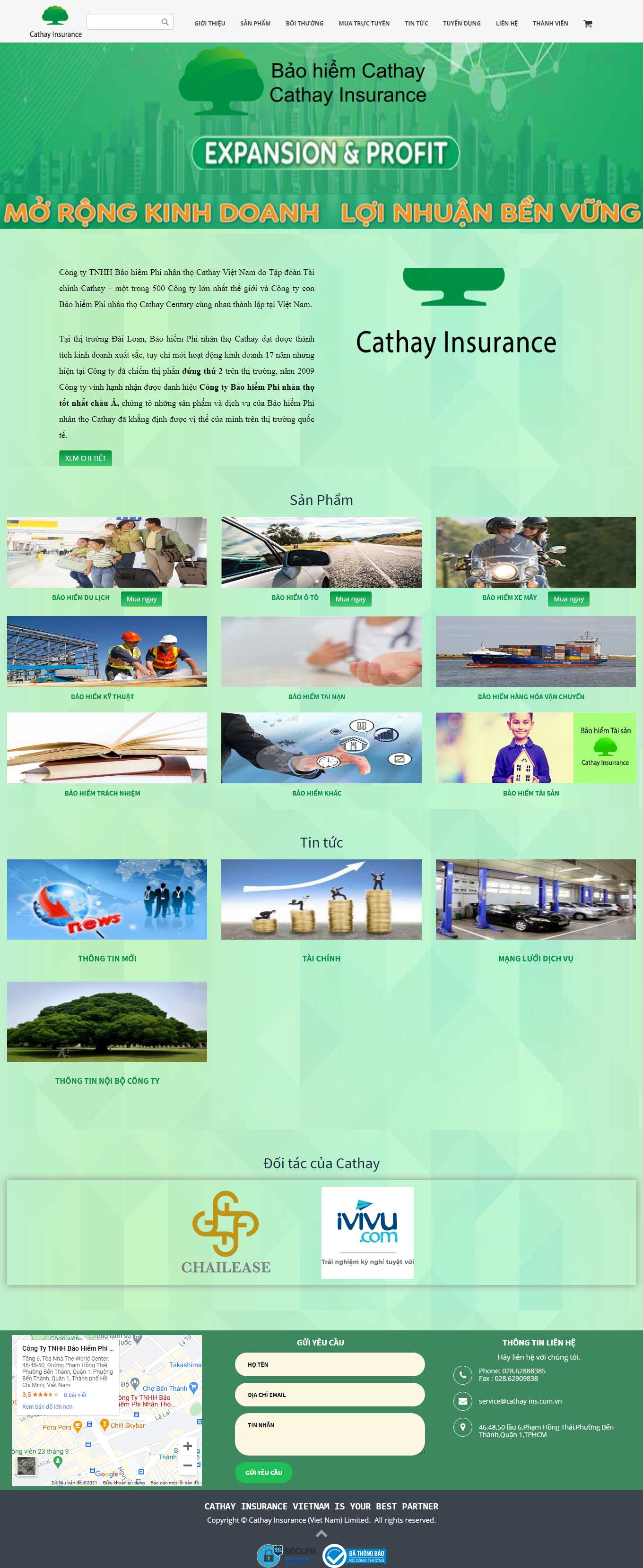 Thiết kế Web bảo hiểm cathay-ins.com.vn