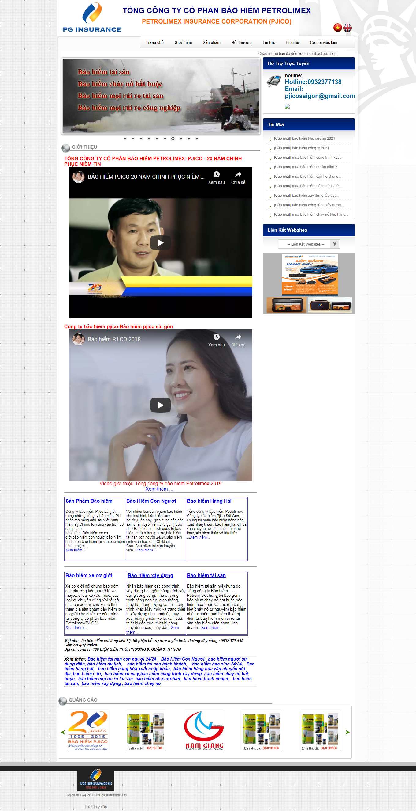 Thiết kế Web bảo hiểm thegioibaohiem.net