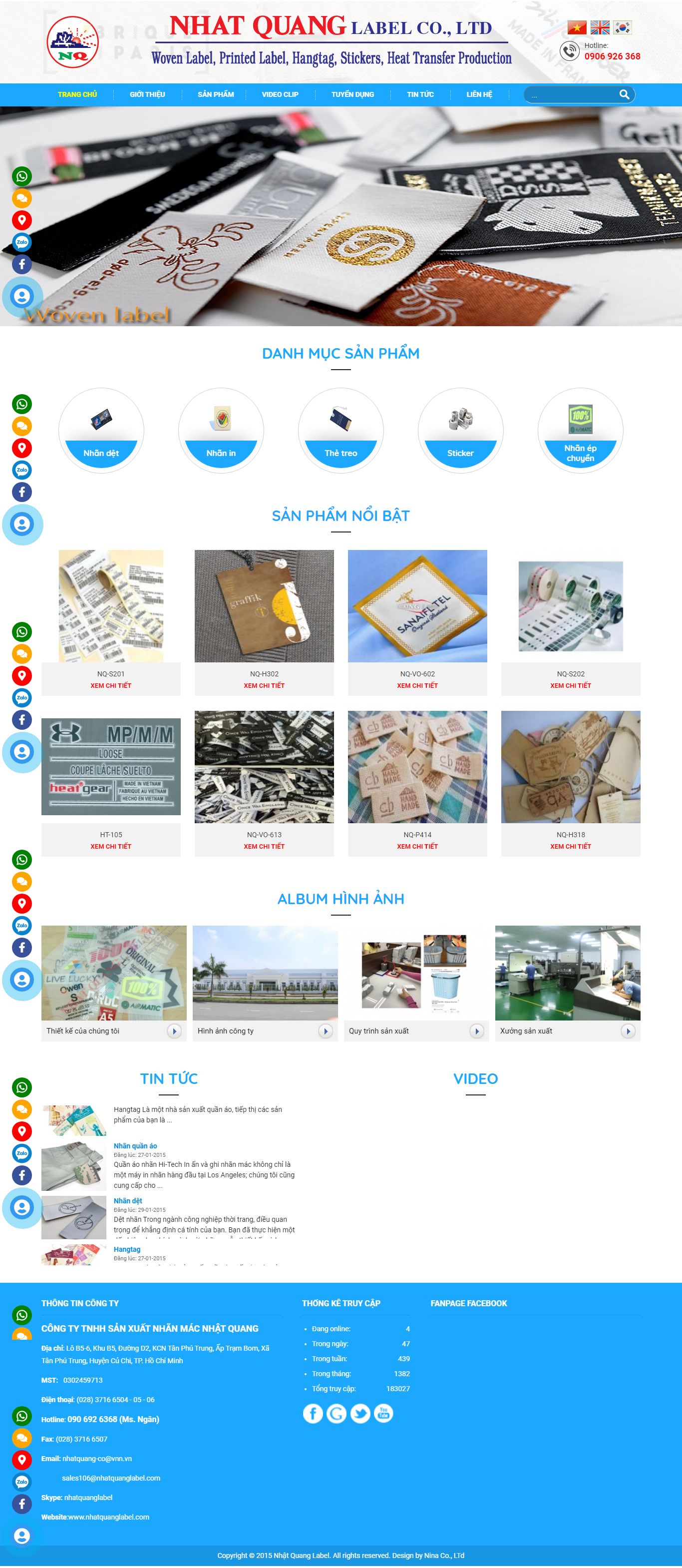 Thiết kế Web giá rẻ nhatquanglabel.com