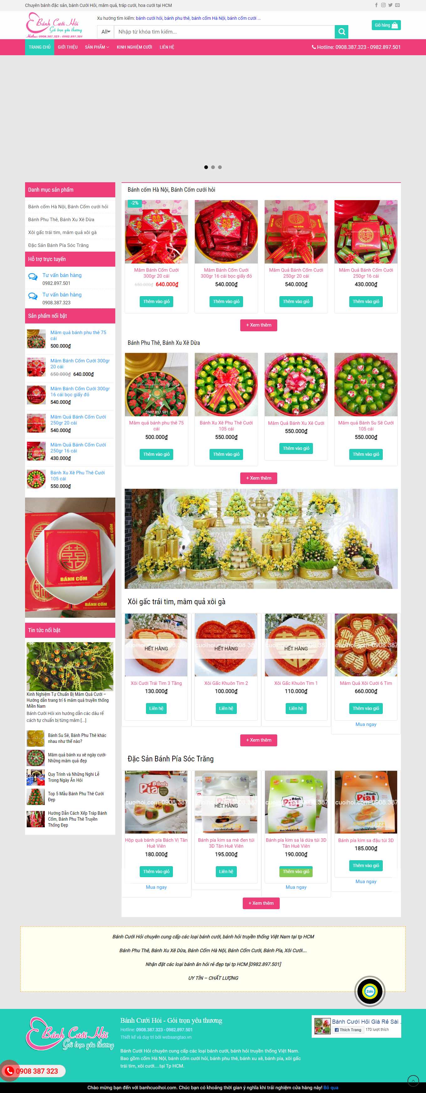 Thiết kế Web bán bánh cốm banhcuoihoi.com