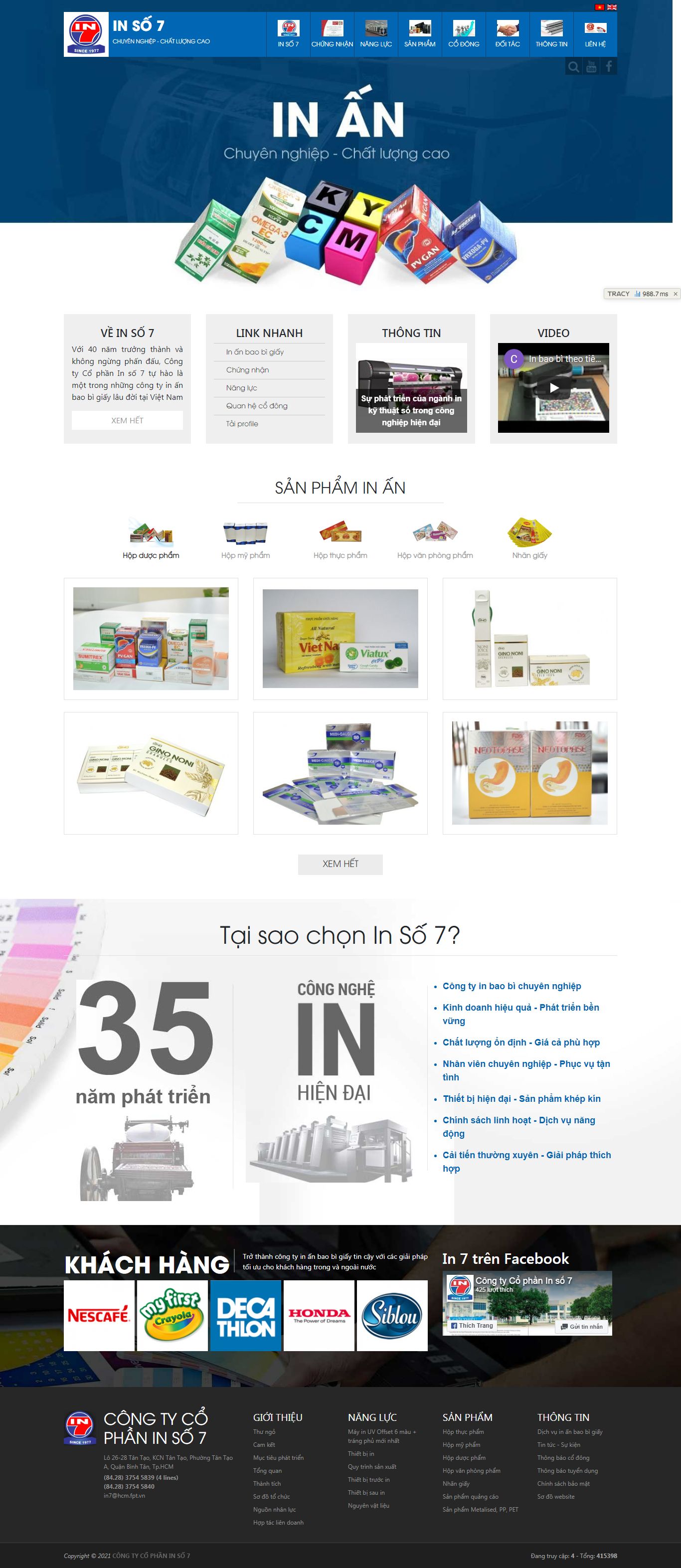 Thiết kế Web sản phẩm in7.com.vn
