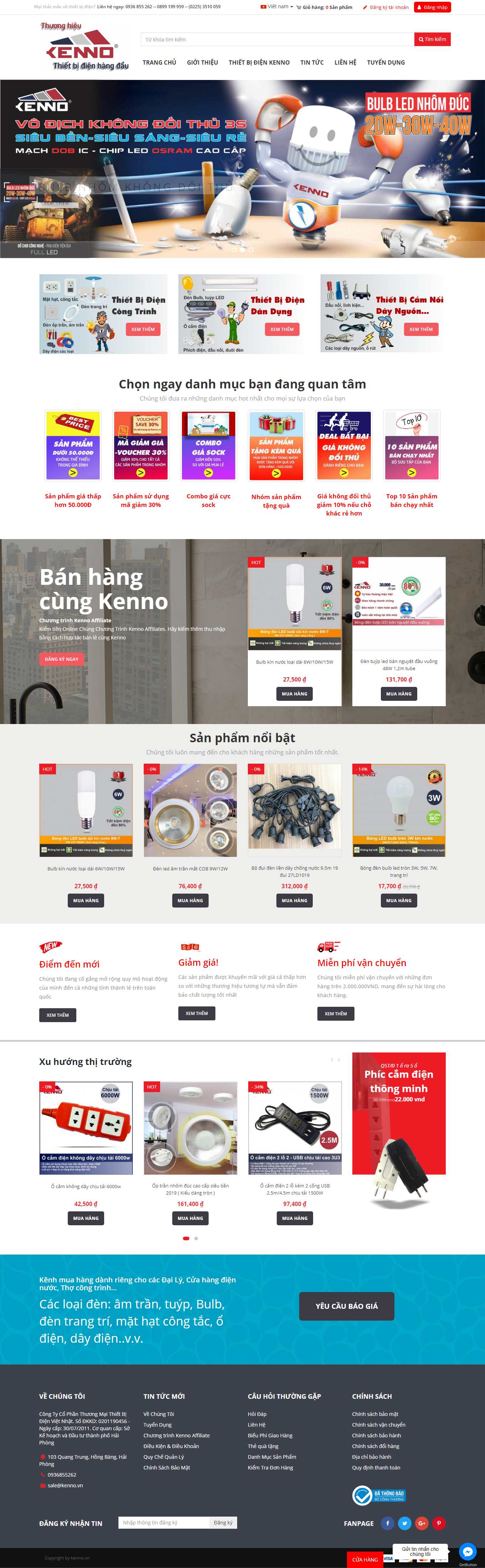 Thiết kế Web đồ gia dụng kenno.vn