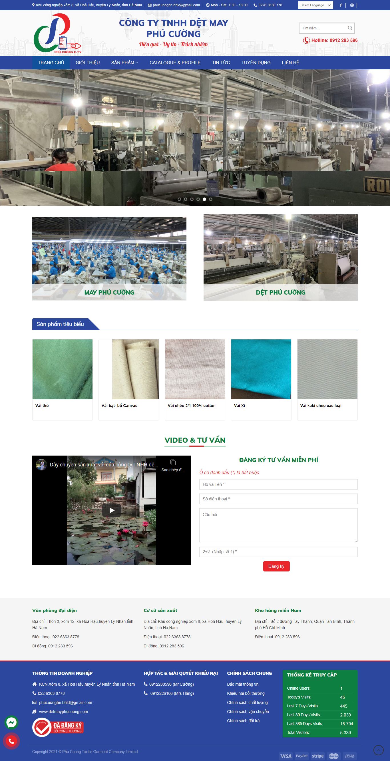 Thiết kế Web sản phẩm detmayphucuong.com