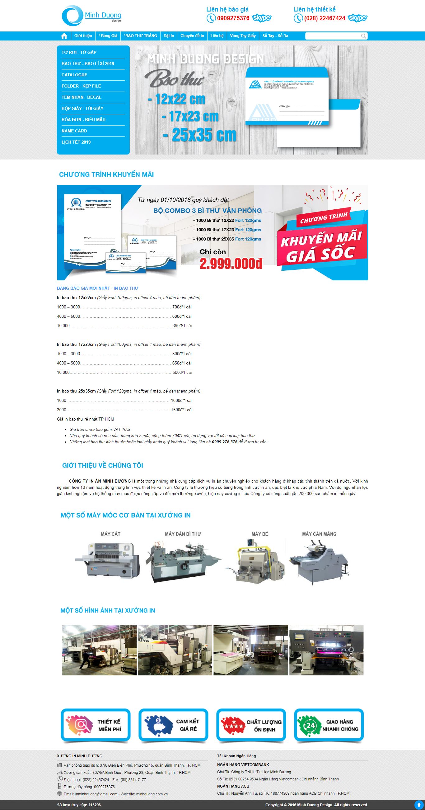 Thiết kế Web sản phẩm minhduong.com.vn