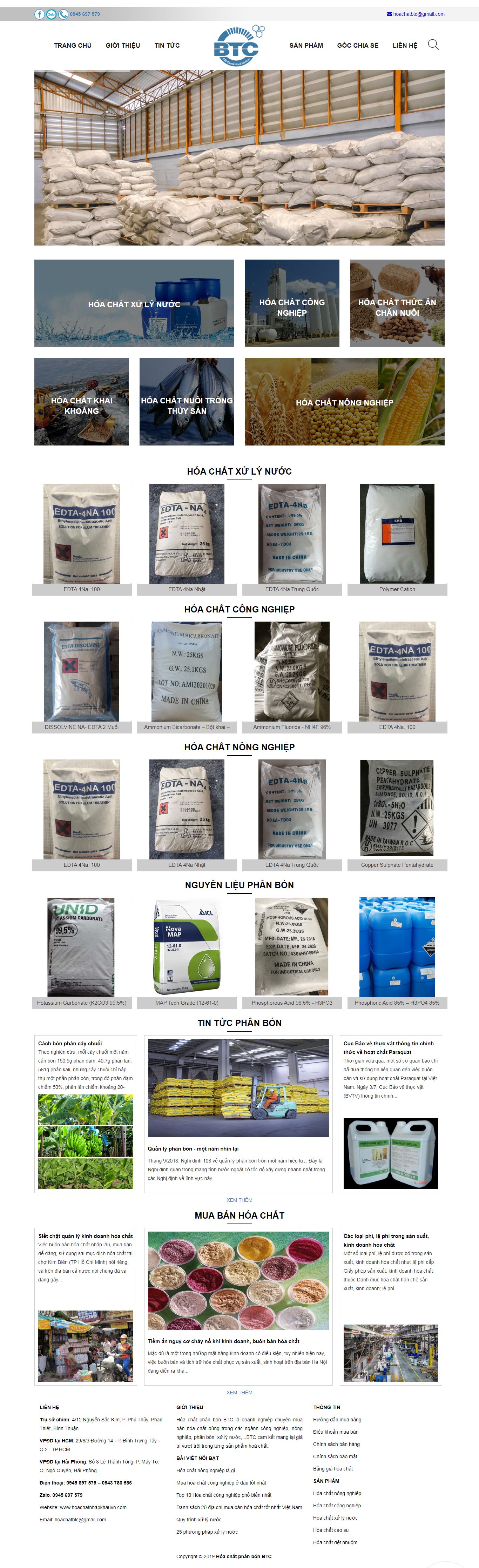 Thiết kế Web quán cafe hoachatnhapkhauvn.com