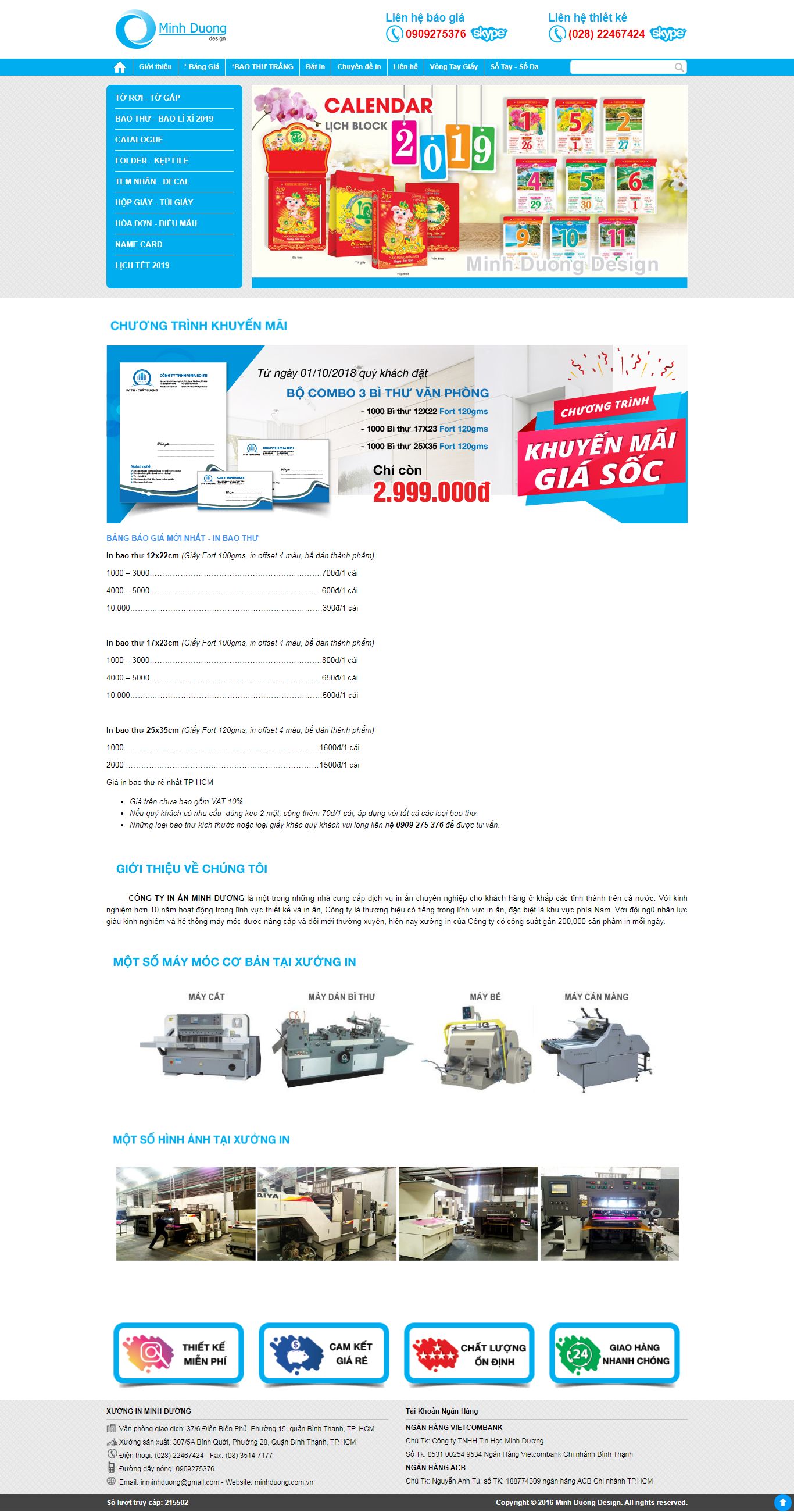 Thiết kế Web giới thiệu sản phẩm minhduong.com.vn