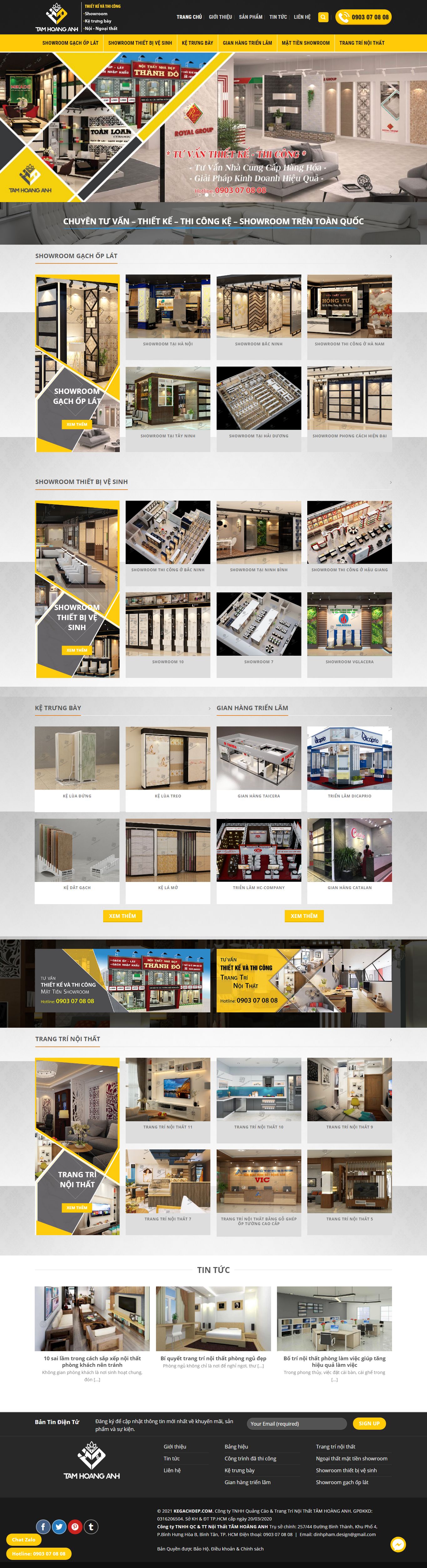 Thiết kế Web giới thiệu sản phẩm kegachdep.com