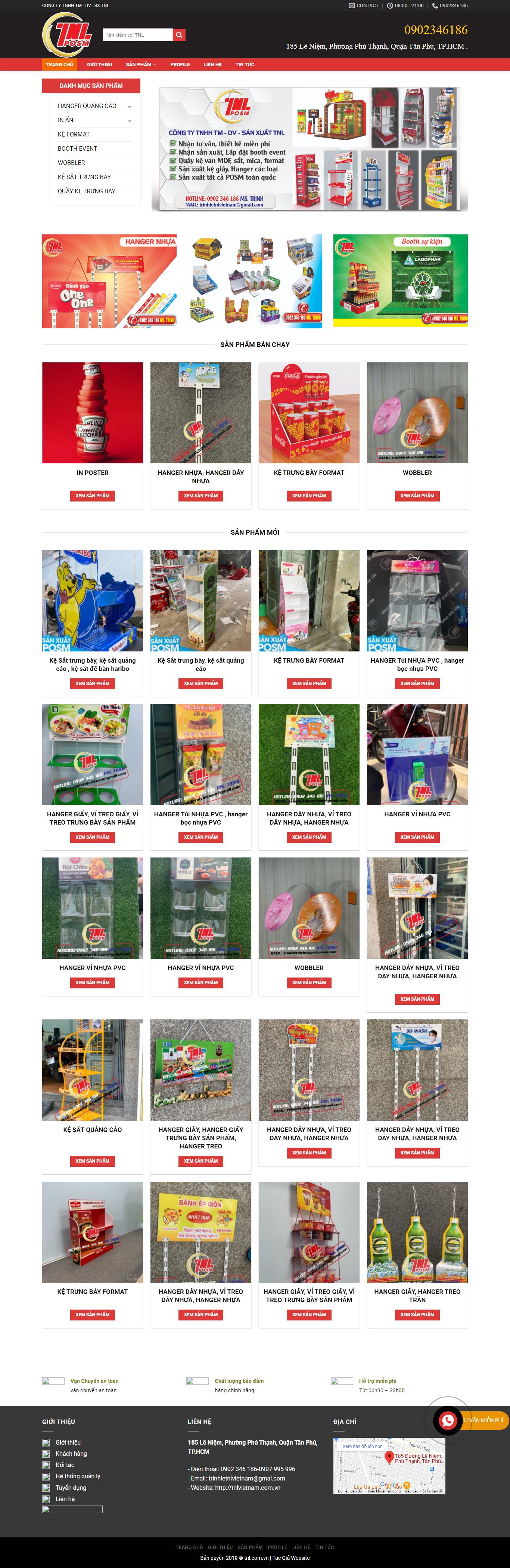 Thiết kế Web giới thiệu sản phẩm tnlvietnam.com.vn
