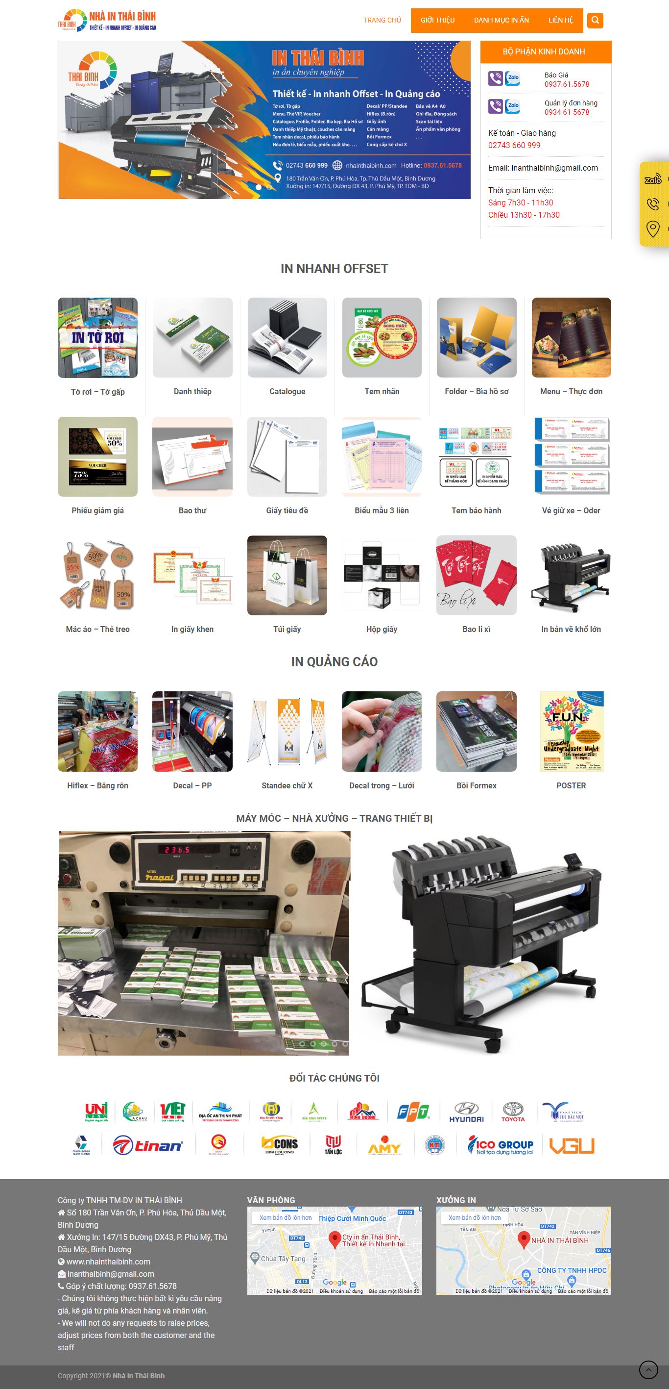 Thiết kế Web giới thiệu sản phẩm nhainthaibinh.com