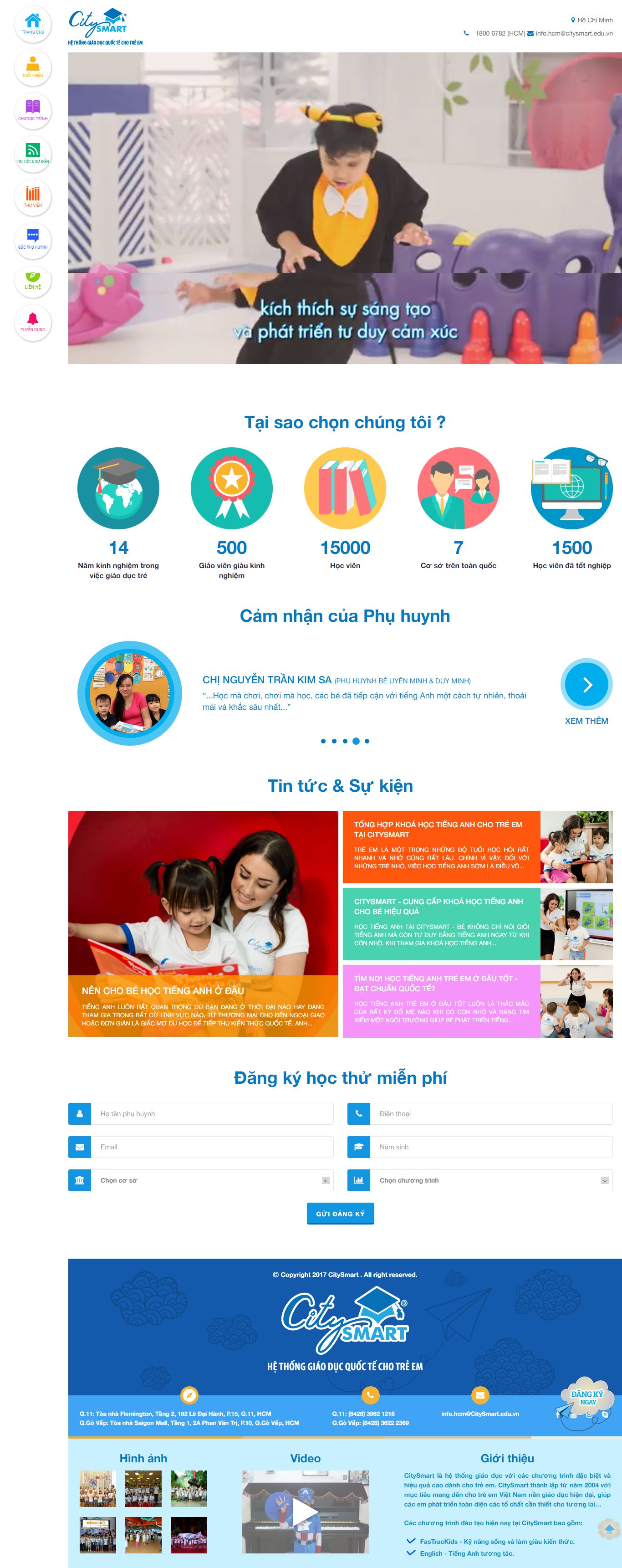 Thiết kế Web giáo dục citysmart.edu.vn