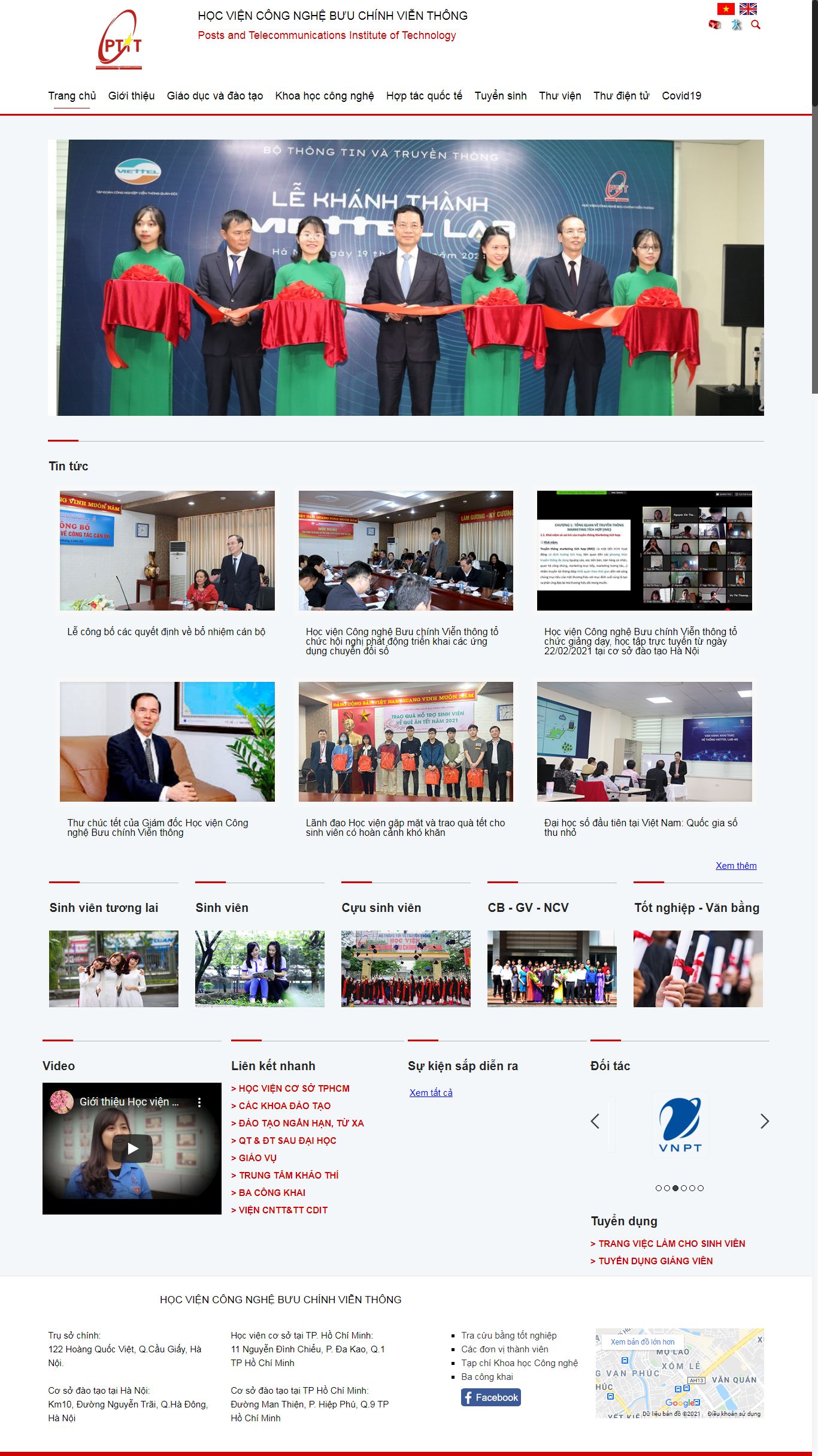 Thiết kế Web giáo dục portal.ptit.edu.vn