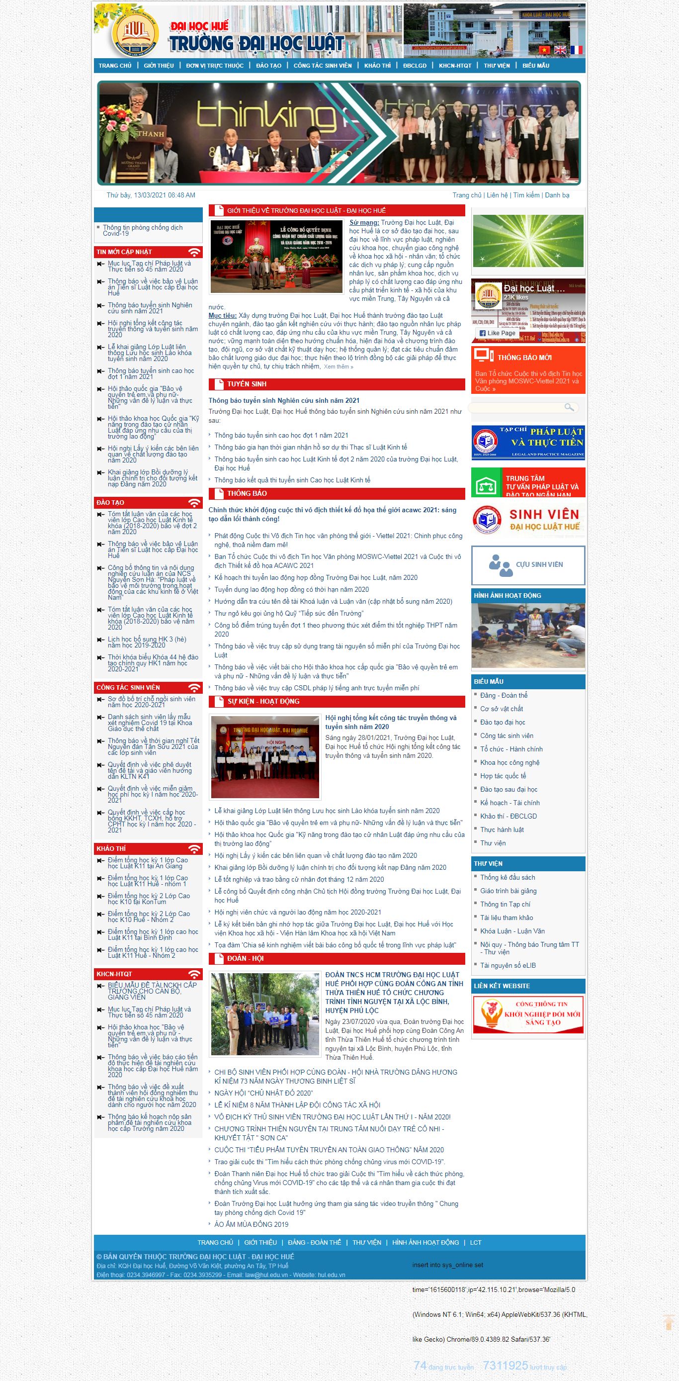 Thiết kế Web giáo dục hul.edu.vn