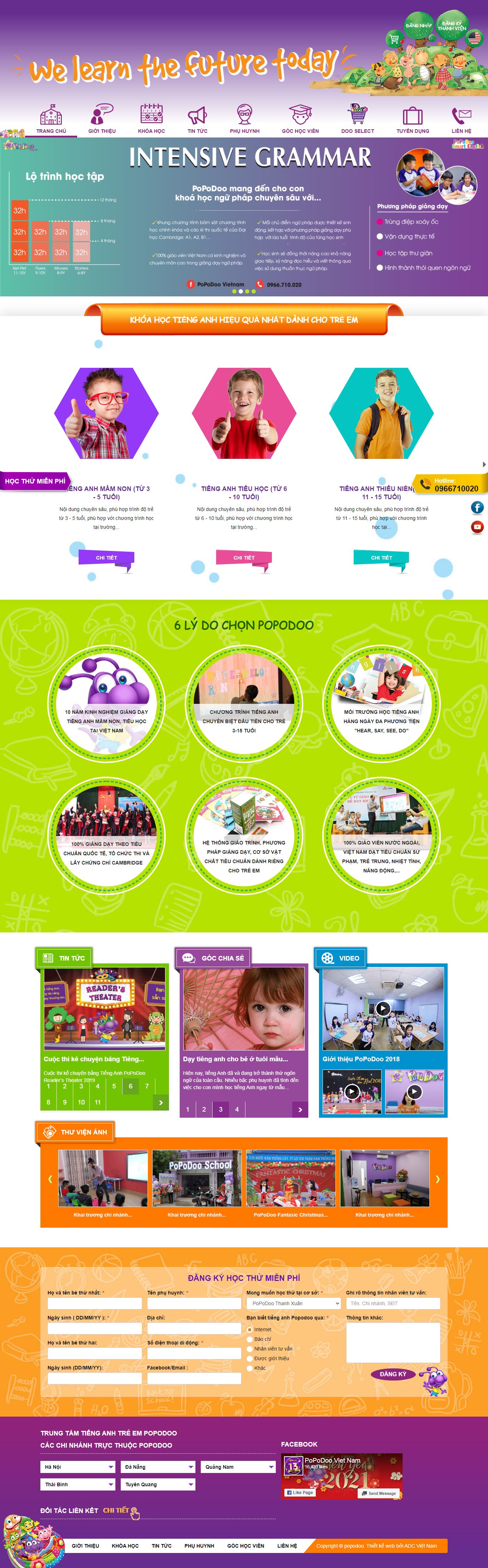 Thiết kế Web học tiếng anh popodoo.com.vn