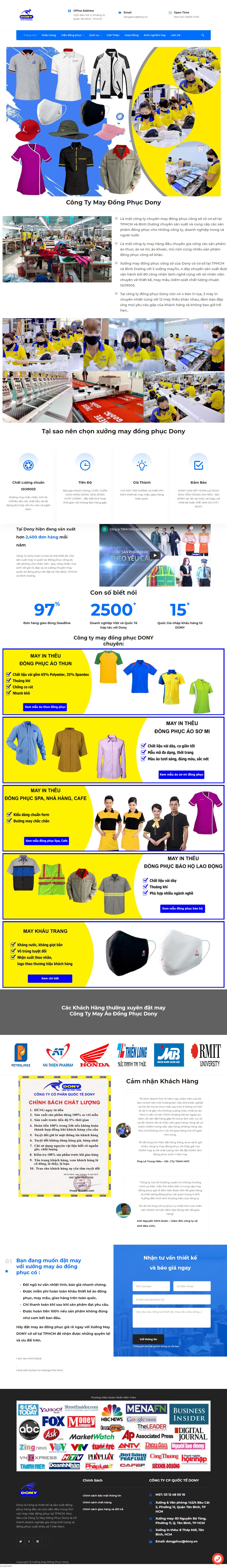 Thiết kế Web thời trang dongphuc.dony.vn