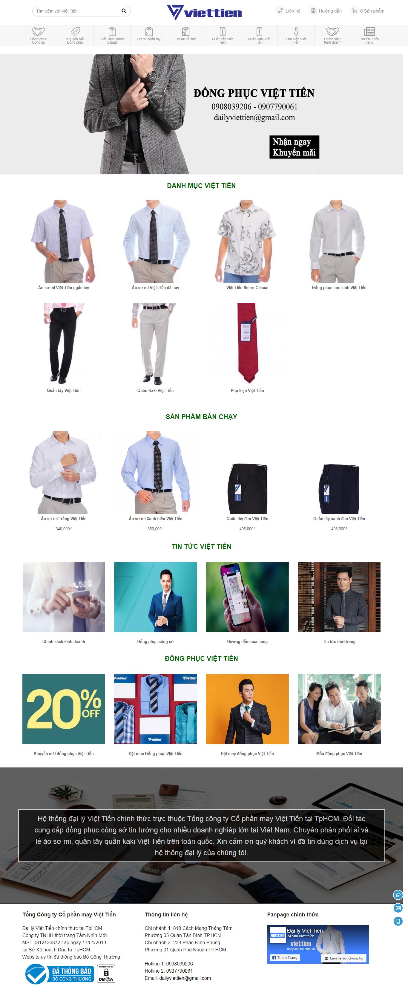 Thiết kế Web thời trang dailyviettien.com.vn