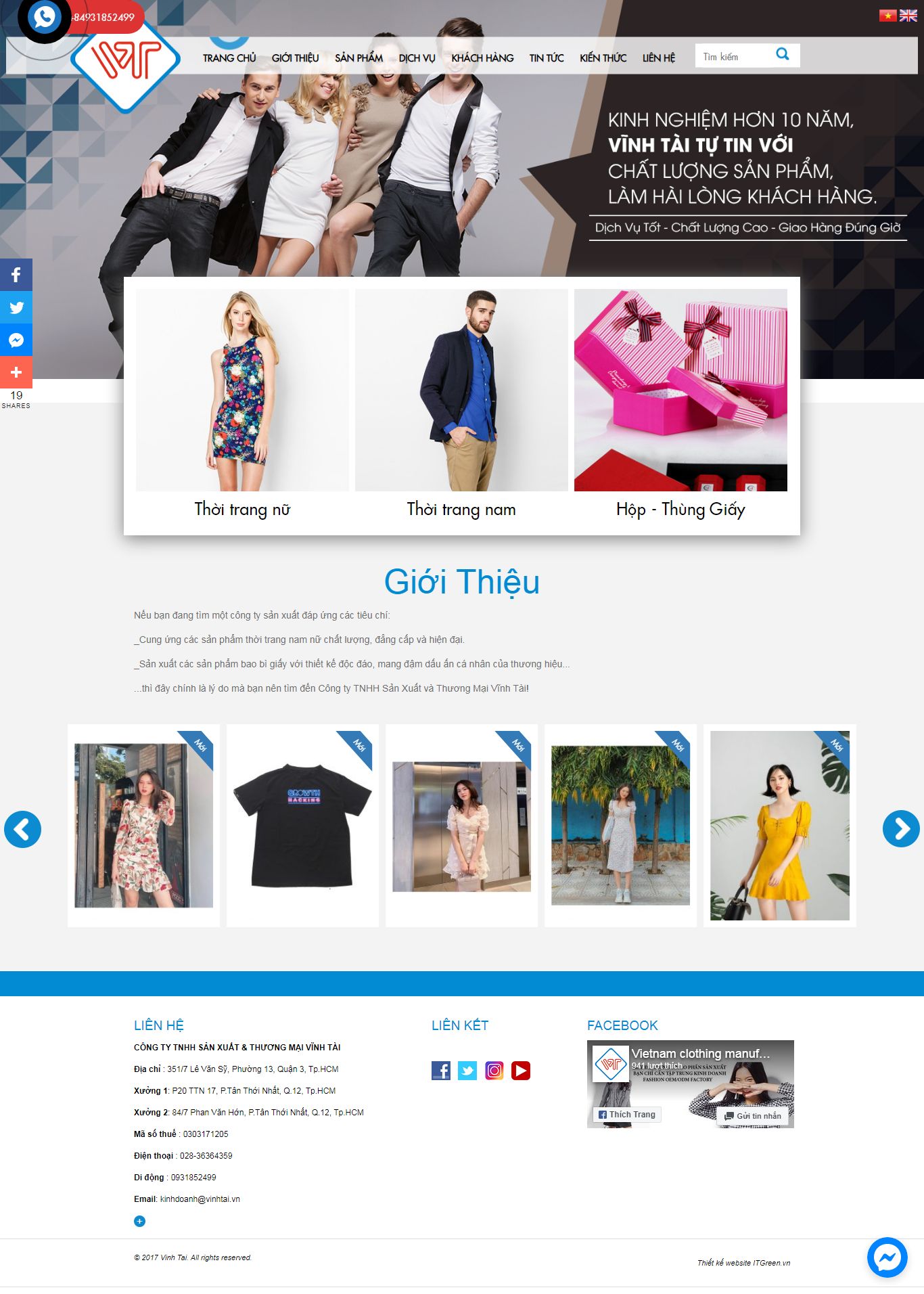 Thiết kế Web thời trang vinhtai.vn