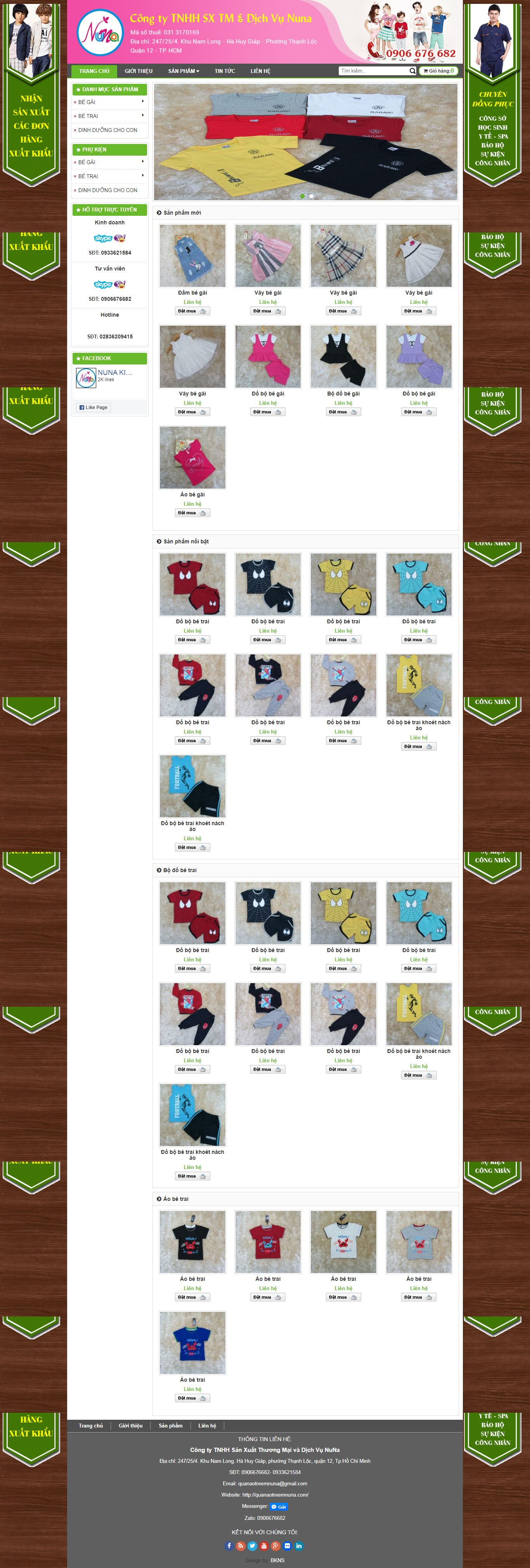 Thiết kế Web thời trang trẻ em quanaotreemnuna.com
