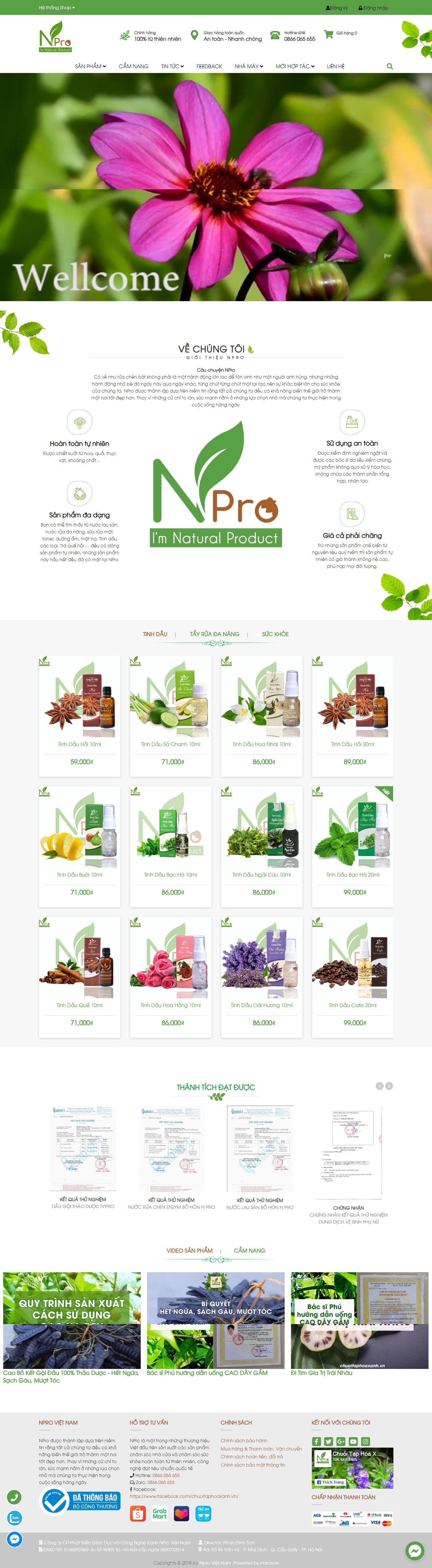 Thiết kế Web mỹ phẩm chuoitaphoaxanh.vn