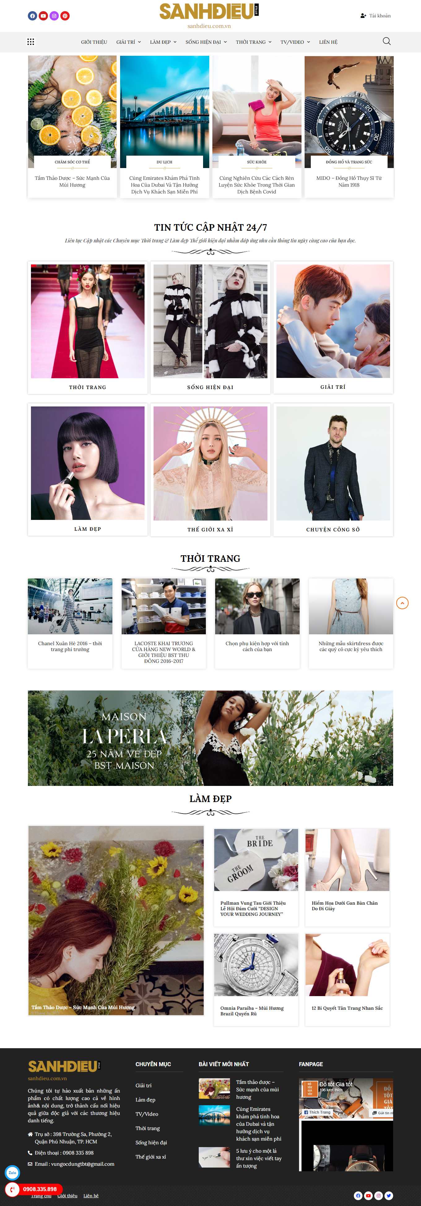 Thiết kế Web tạp chí sanhdieu.com.vn