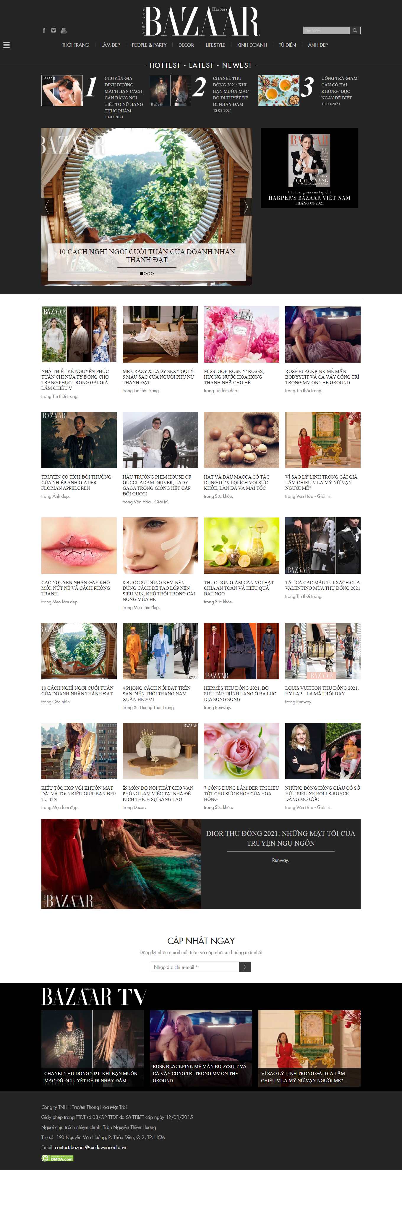 Thiết kế Web tạp chí bazaarvietnam.vn