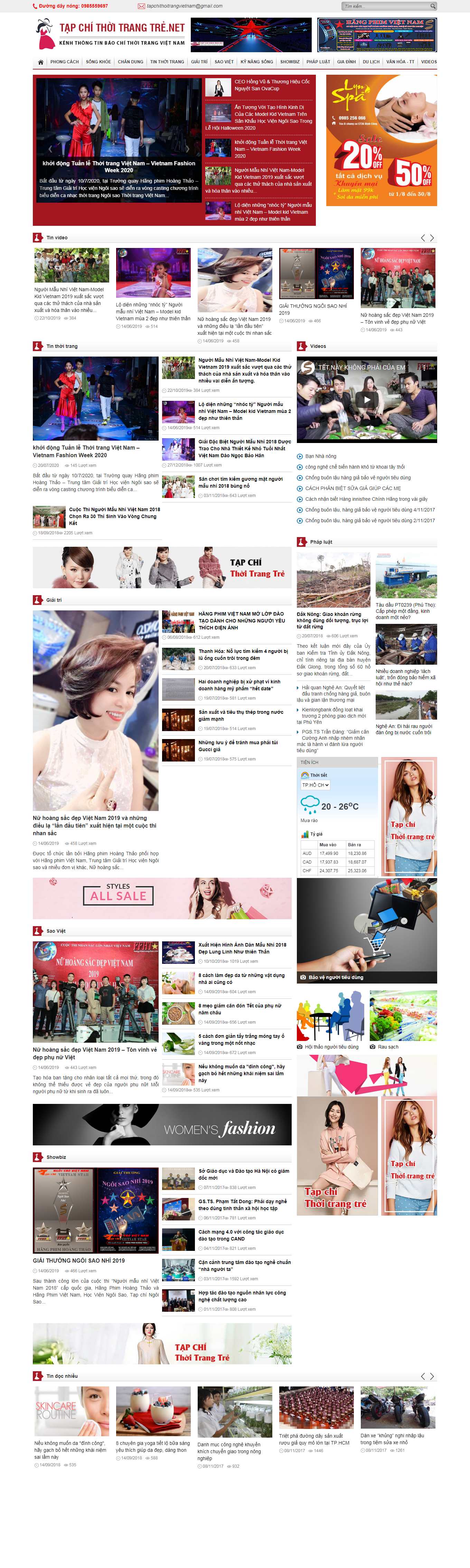 Thiết kế Web tạp chí tapchithoitrangtre.net