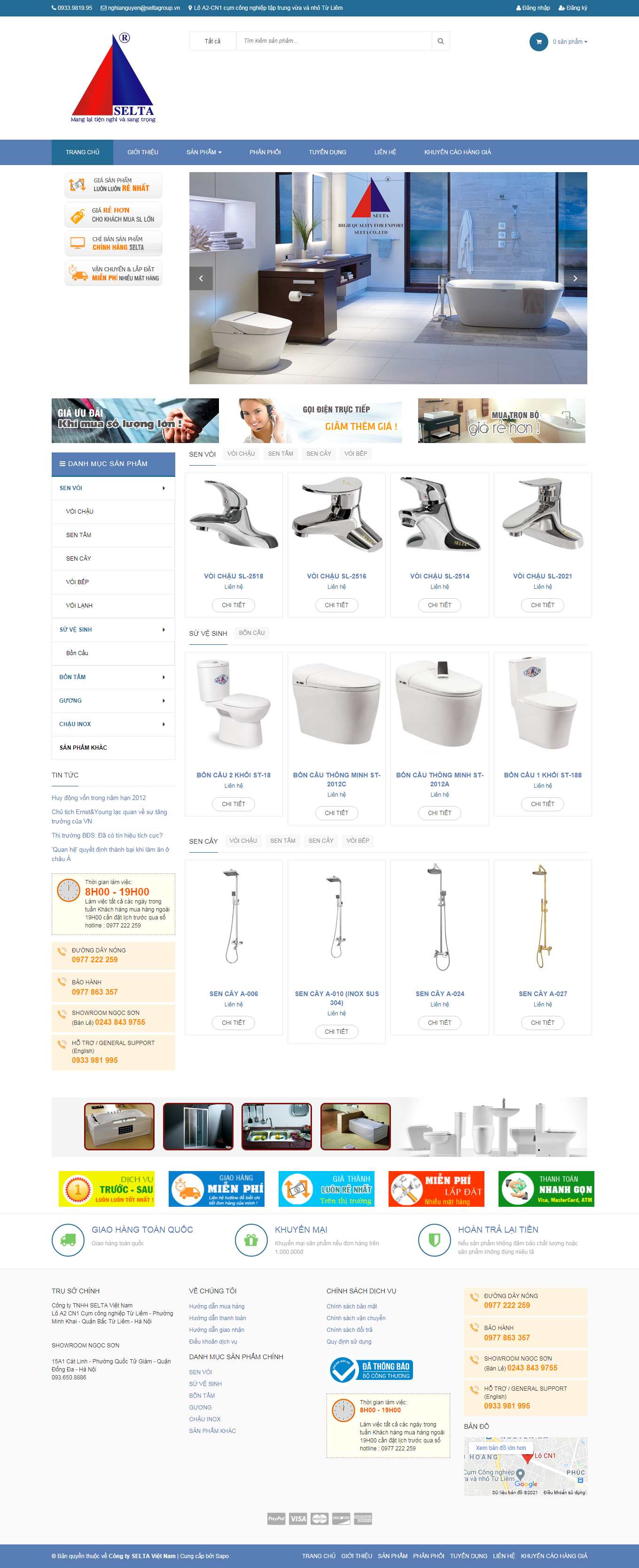 Thiết kế Web bán sen vòi seltagroup.vn