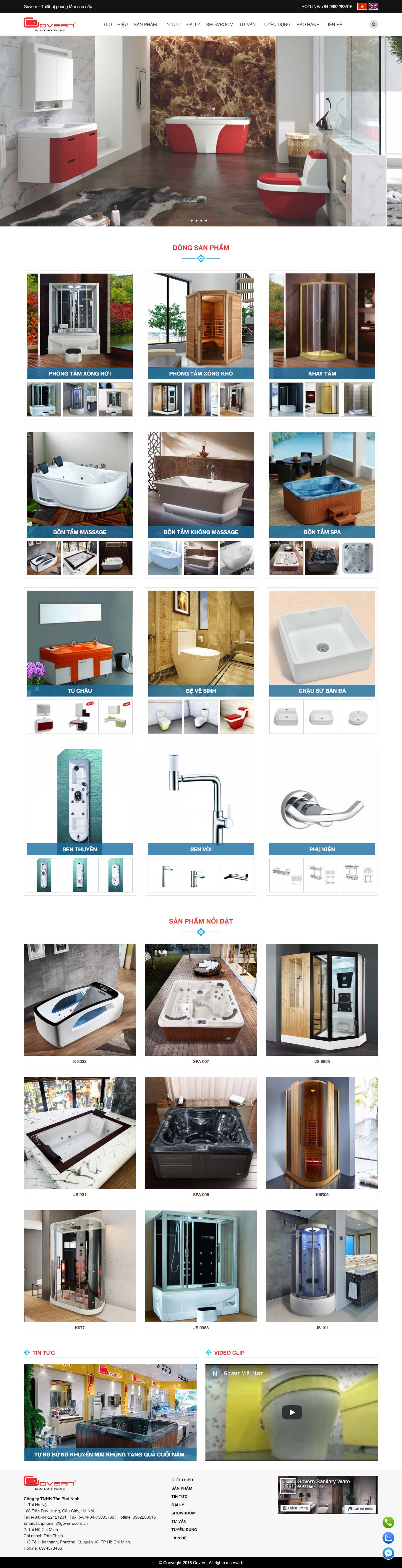 Thiết kế Web bán sen vòi govern.com.vn