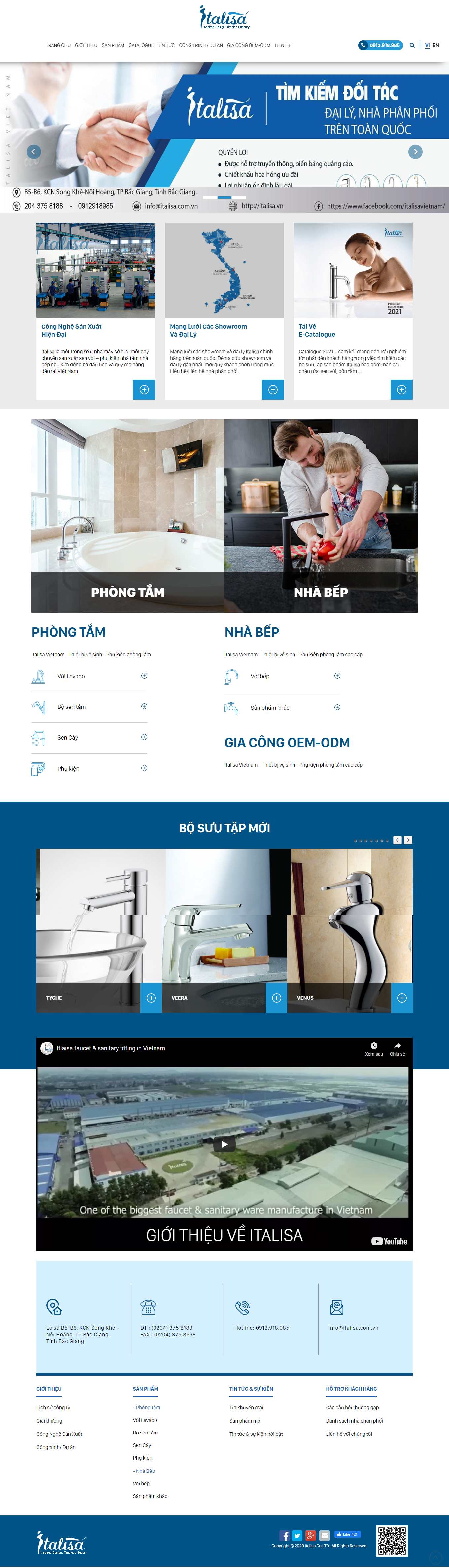 Thiết kế Web bán sen vòi italisa.vn