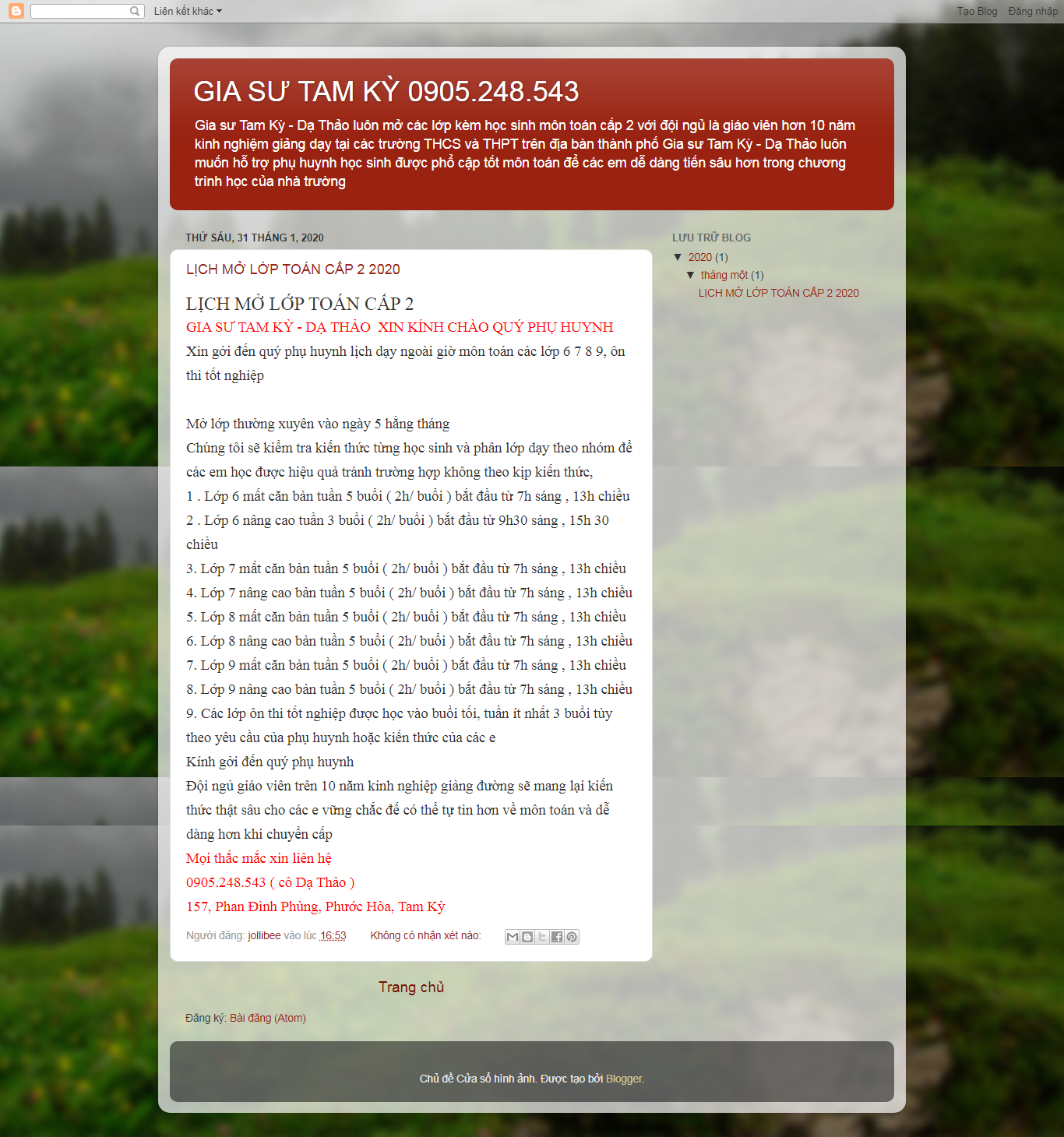 Thiết kế Web gia sư giasudathao.blogspot.com