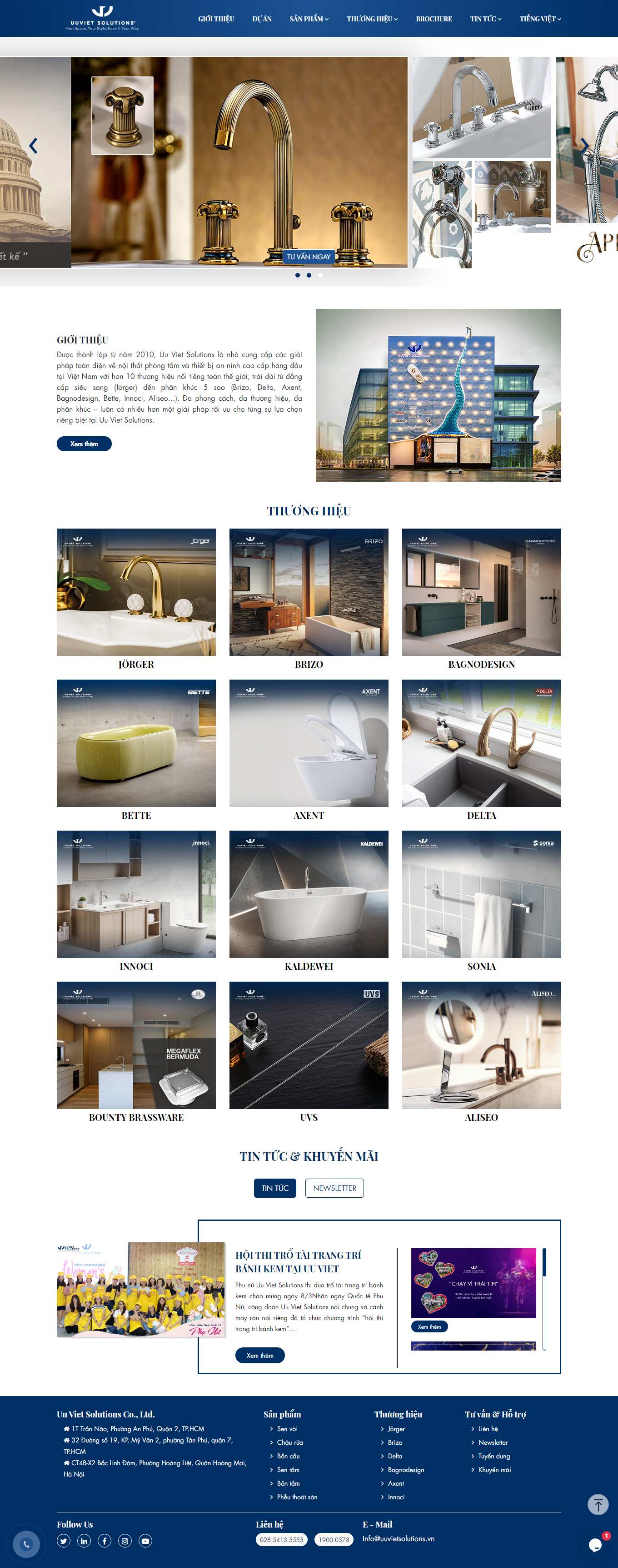 Thiết kế Web bán sen vòi uuvietsolutions.vn