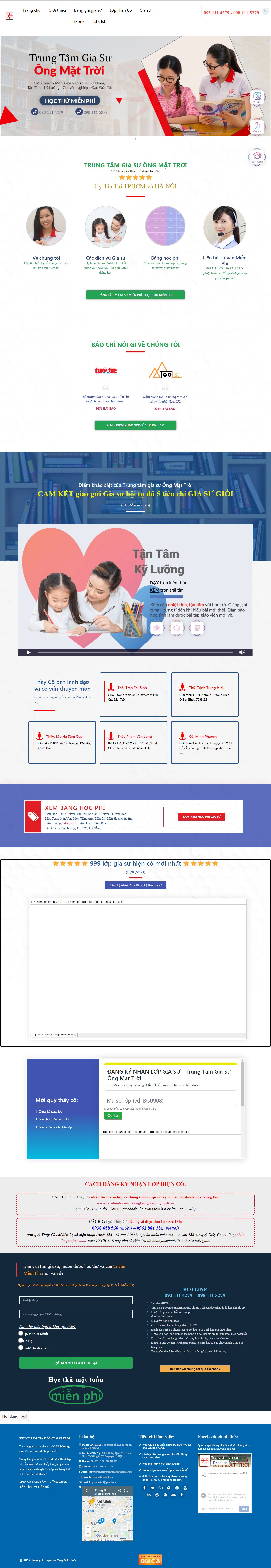 Thiết kế Web gia sư giasuongmattroi.com