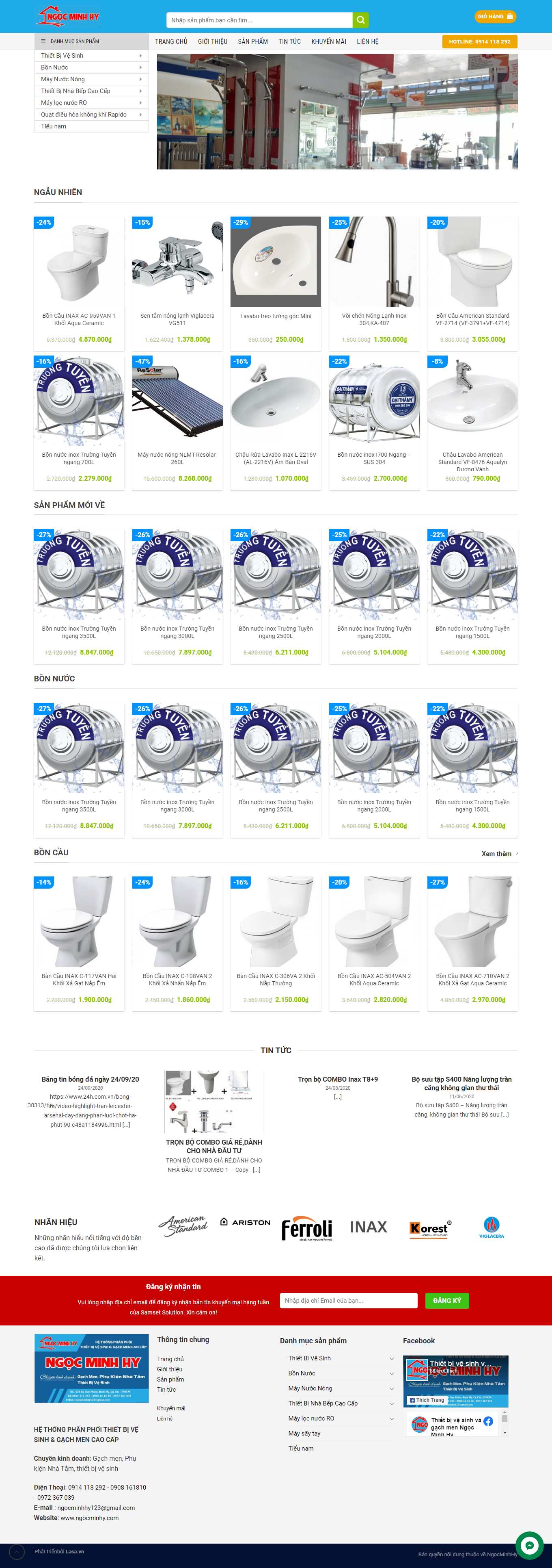 Thiết kế Web bán sen vòi ngocminhhy.com