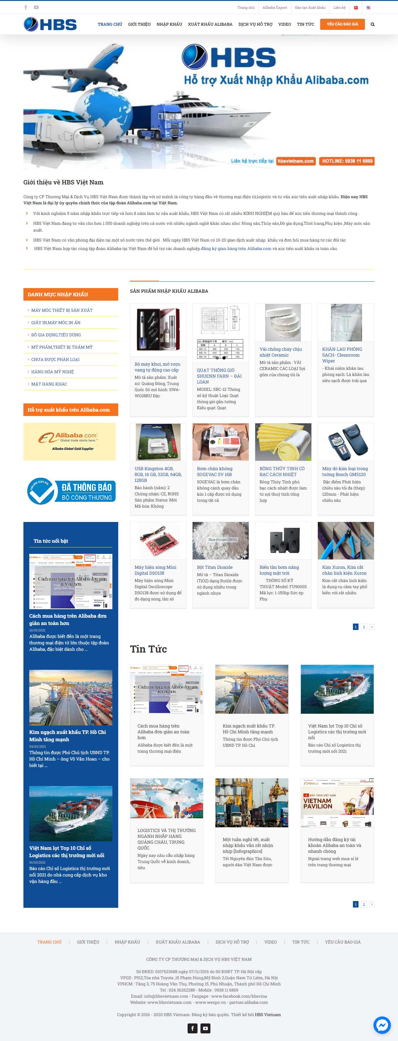 Thiết kế Web xuất nhập khẩu hbsvietnam.com