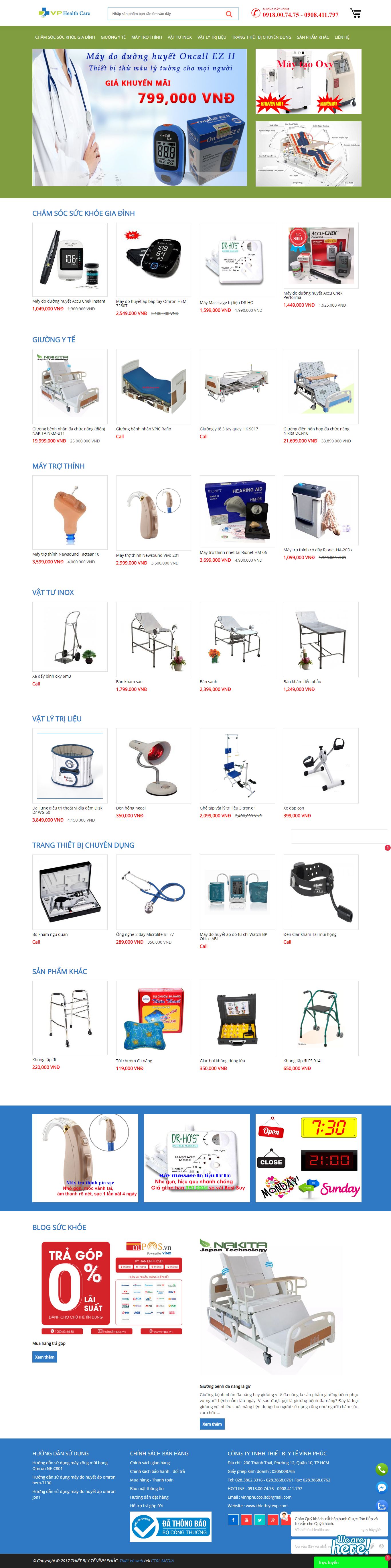 Thiết kế Web y tế thietbiytevp.com